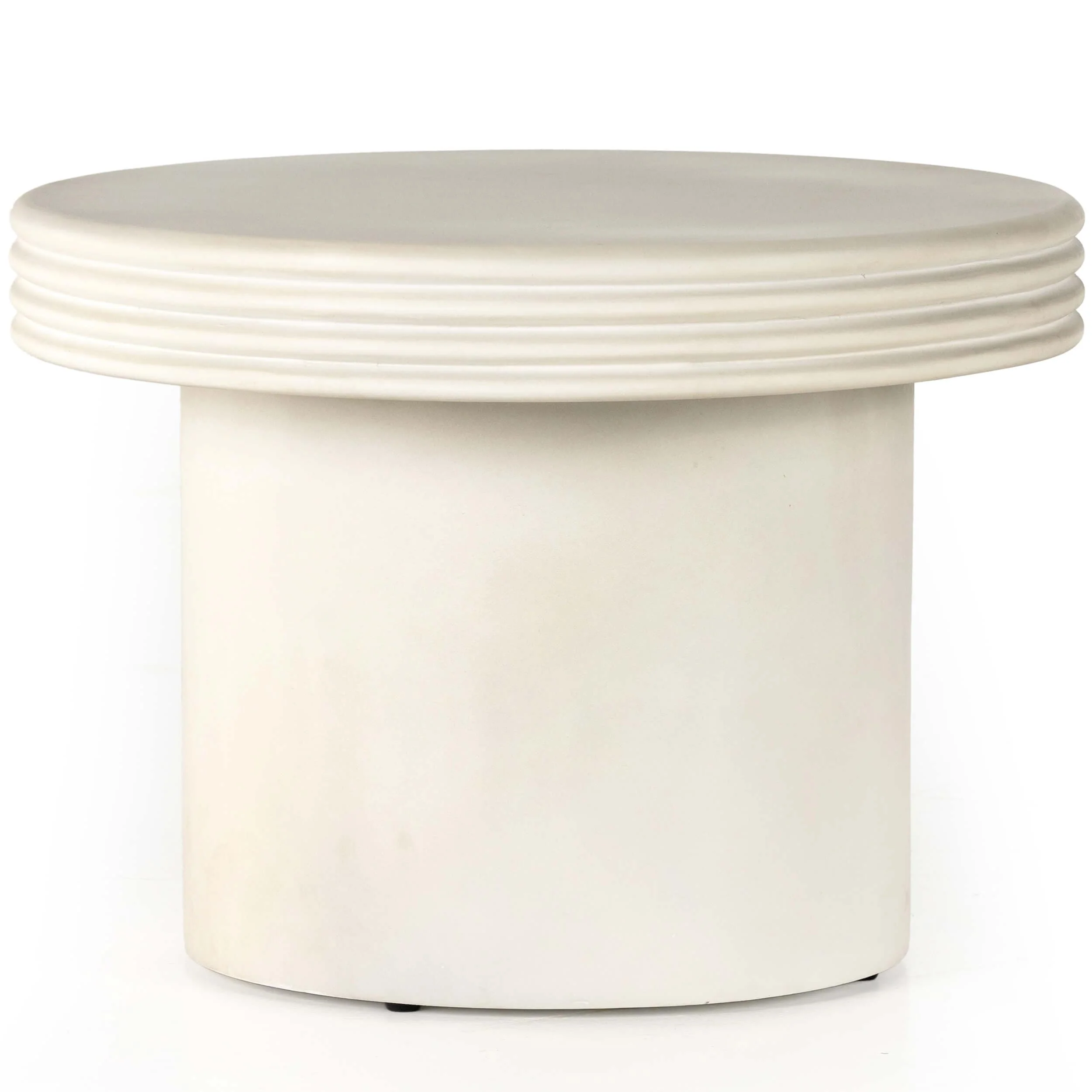 Grecia Outdoor Large End Table, White Concrete by Four Hands