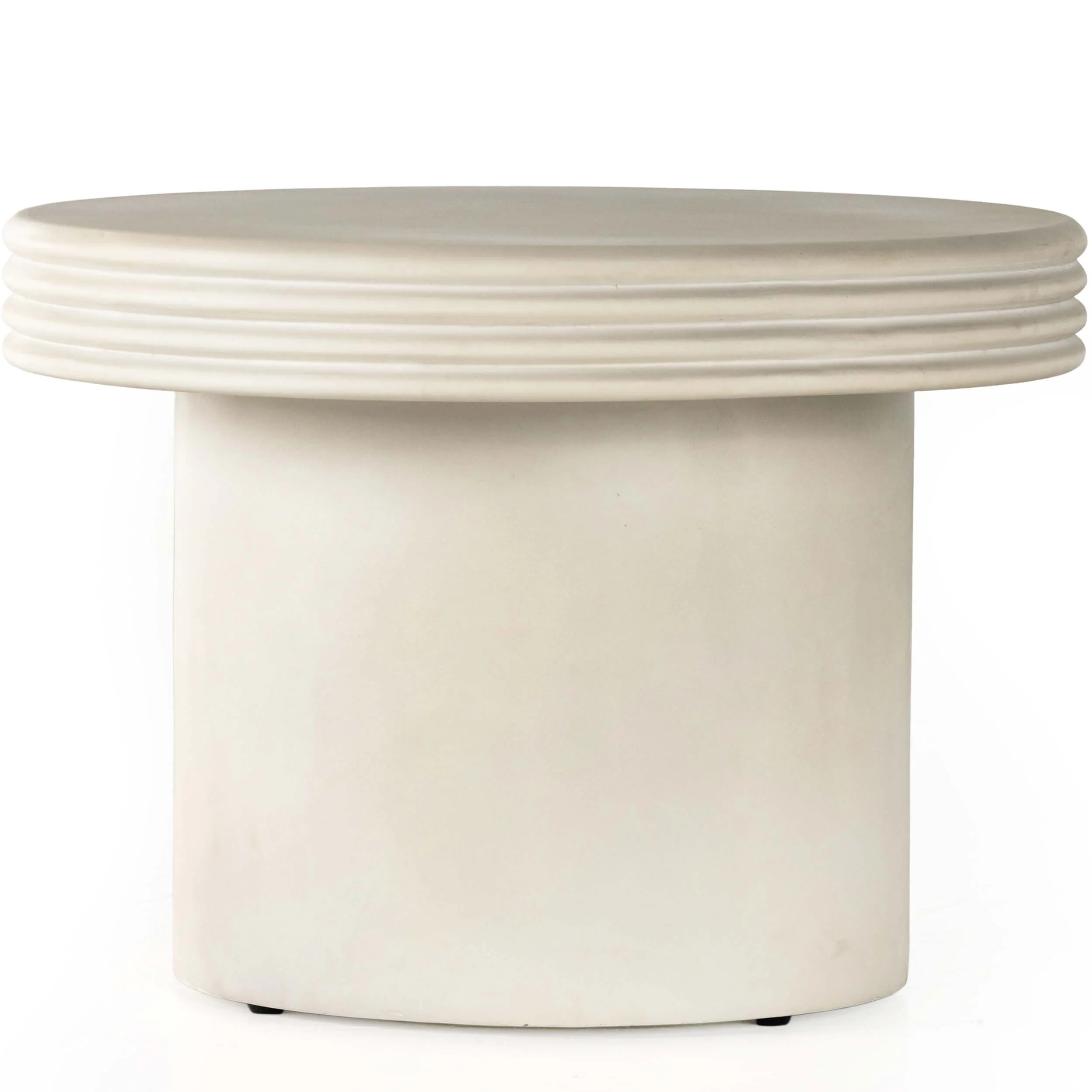 Grecia Outdoor Large End Table, White Concrete by Four Hands - Image 2