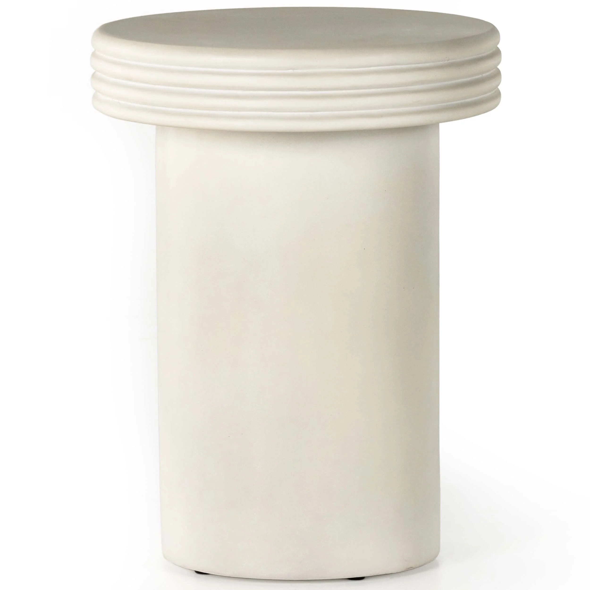 Grecia Outdoor Small End Table, White Concrete by Four Hands