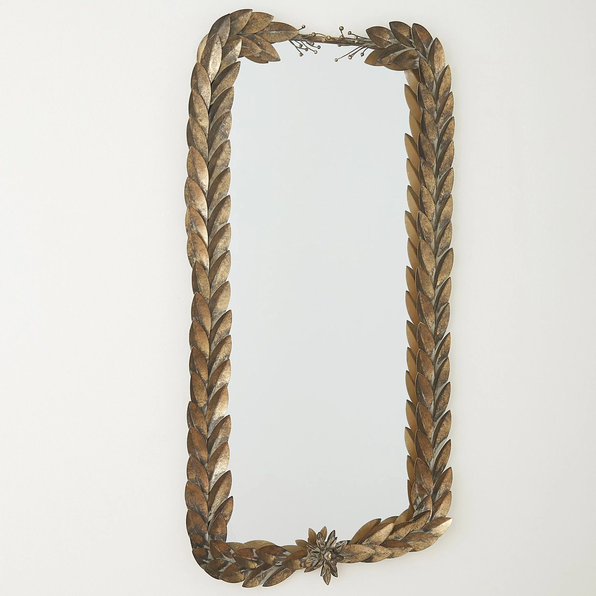 Greek Laurel Rectangle Mirror, Antique Gold - Image 2