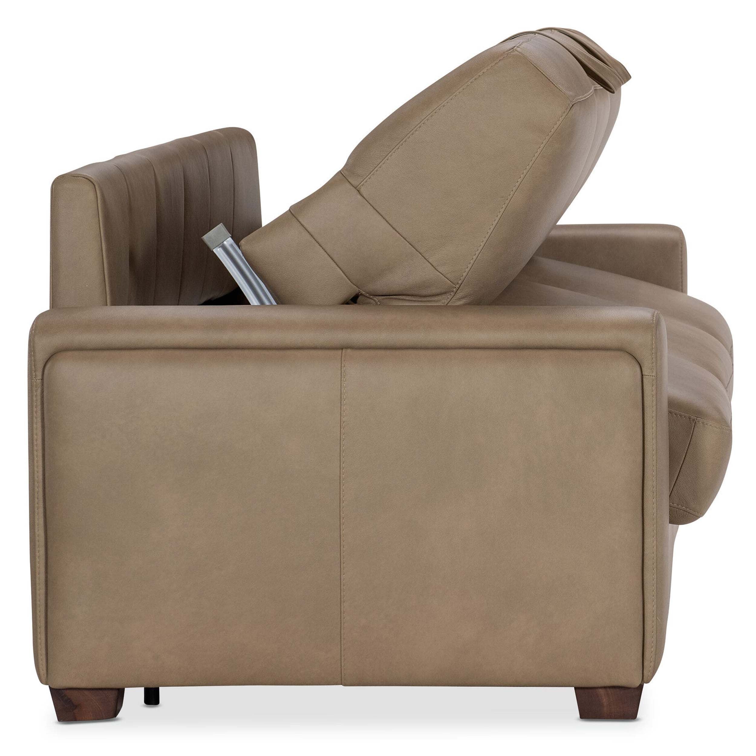 Griffin Queen Sleeper Leather Sofa, Dante Sandhills - Image 5