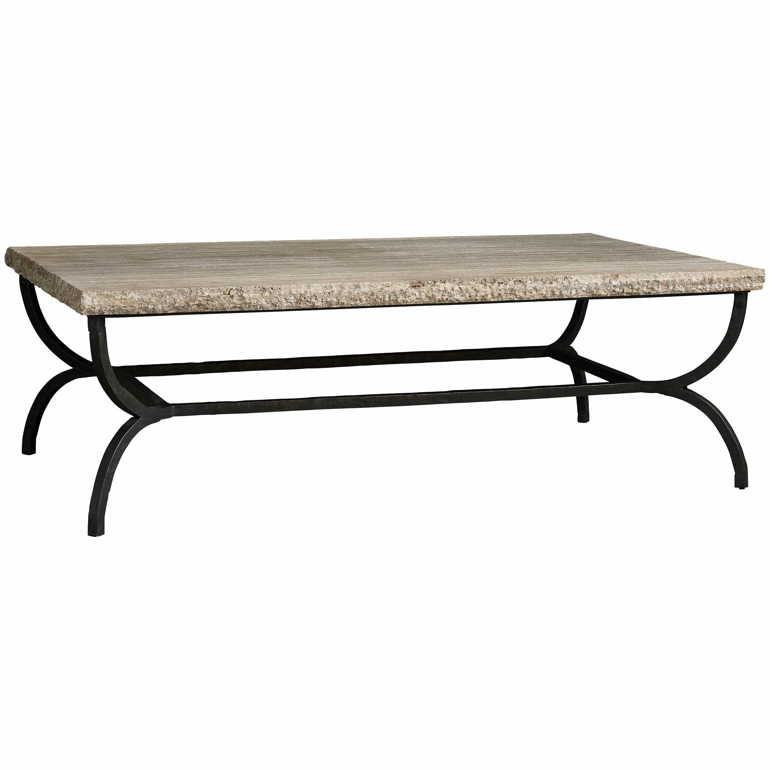 Griffith Park Cocktail Table, Gray Travertine