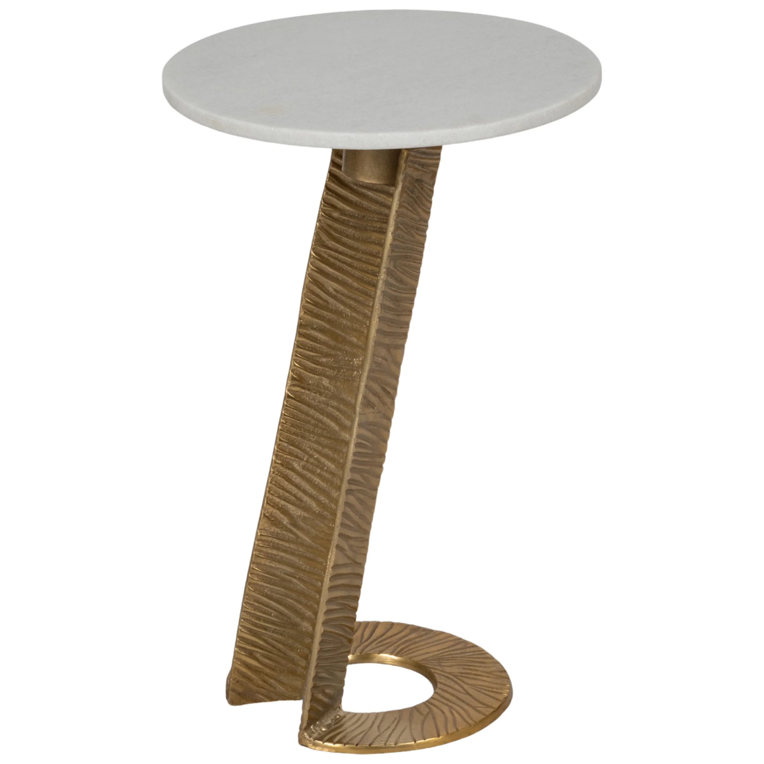 Grooved Accent Table, White - Image 2
