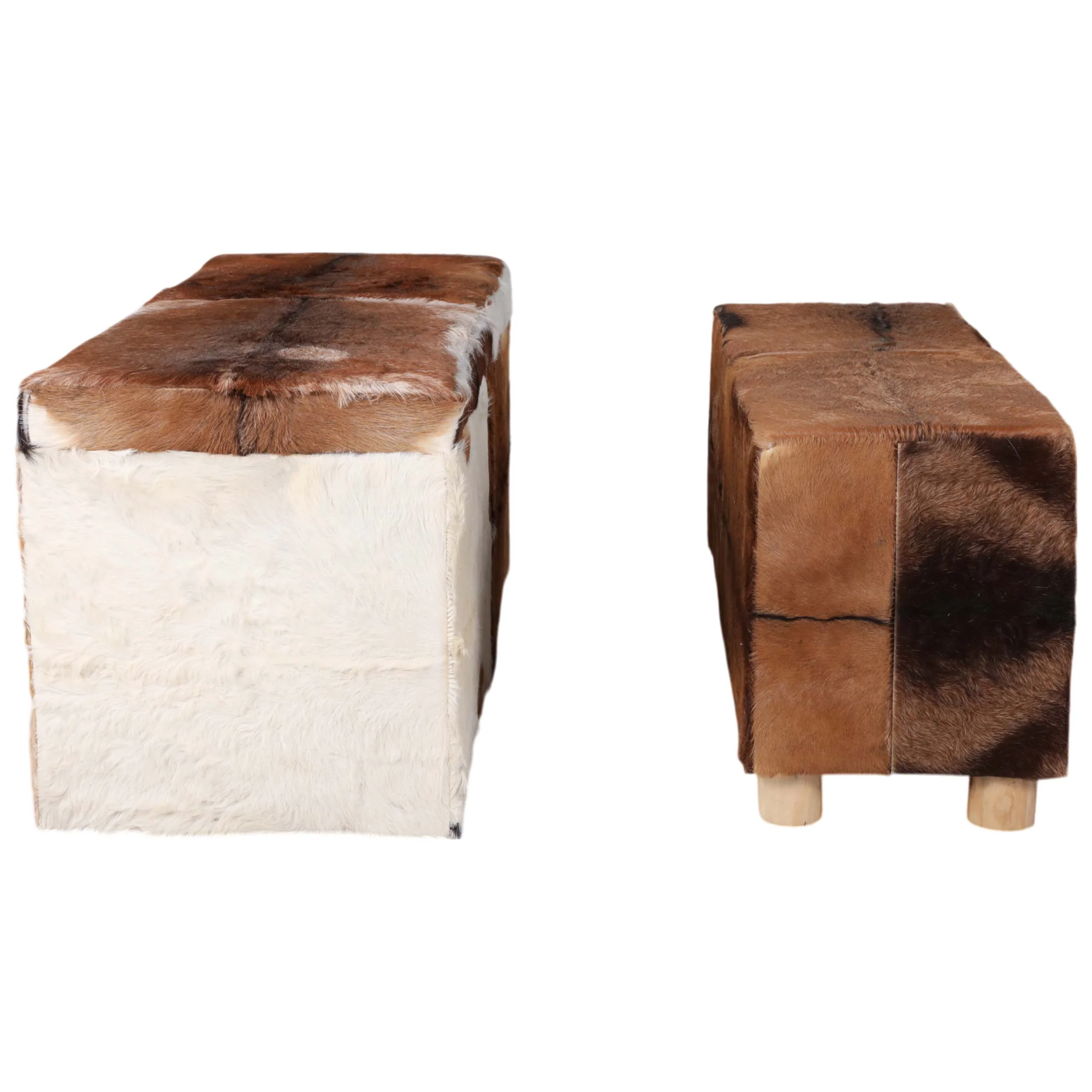 Hair on Hide Benches, Multi, Set of 2 - Image 2