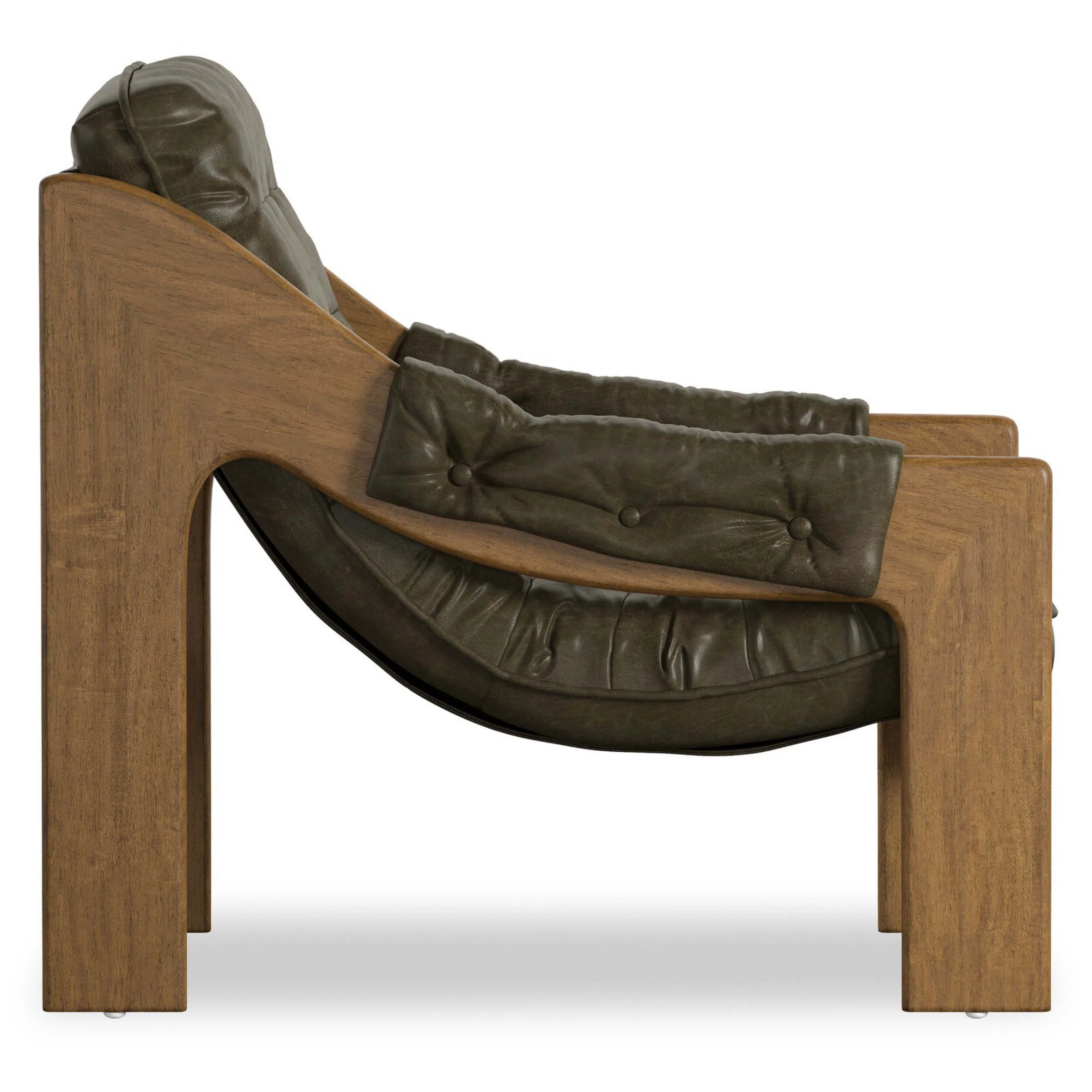 Halston Leather Chair, Dulane Moss by Four Hands - Image 3