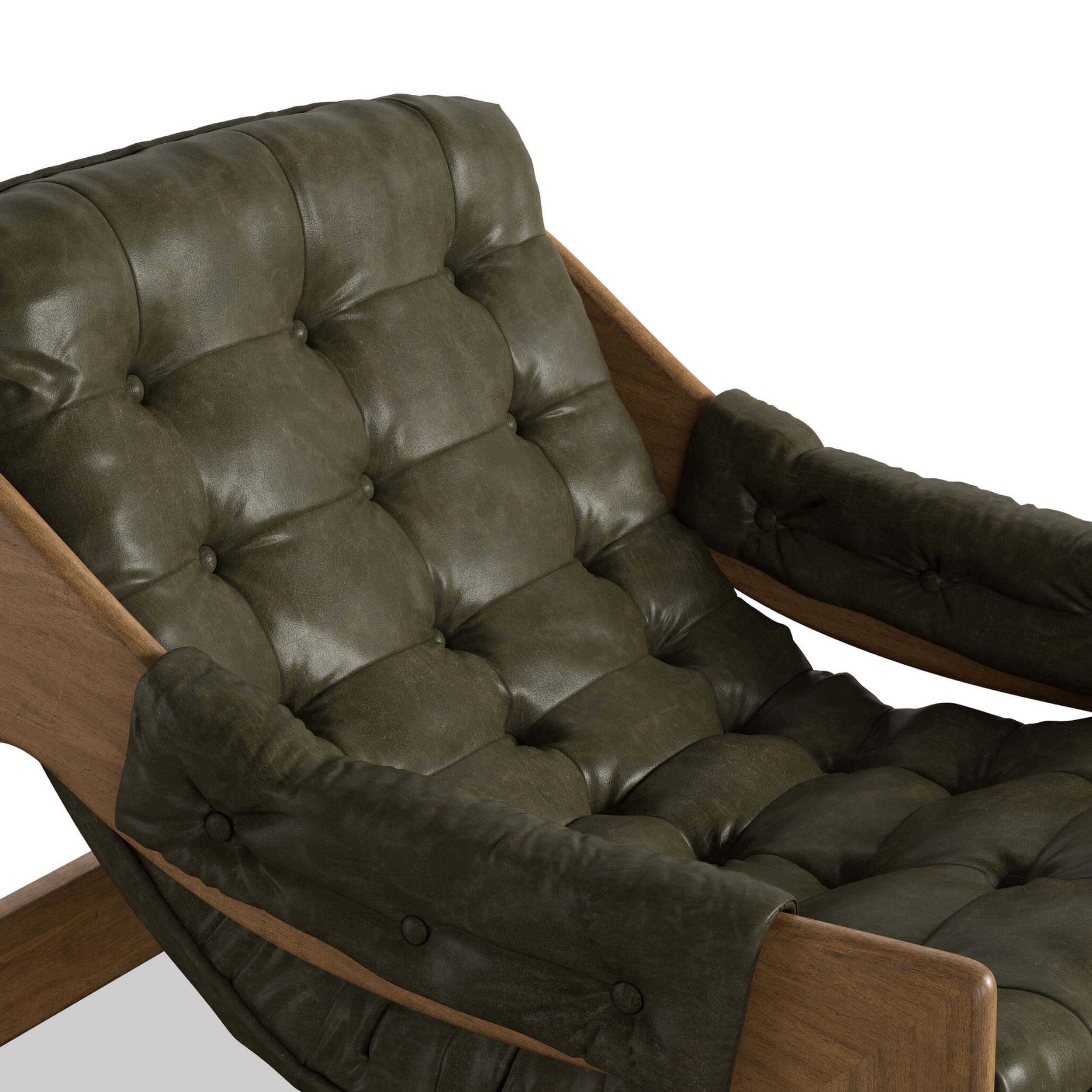 Halston Leather Chair, Dulane Moss by Four Hands - Image 4