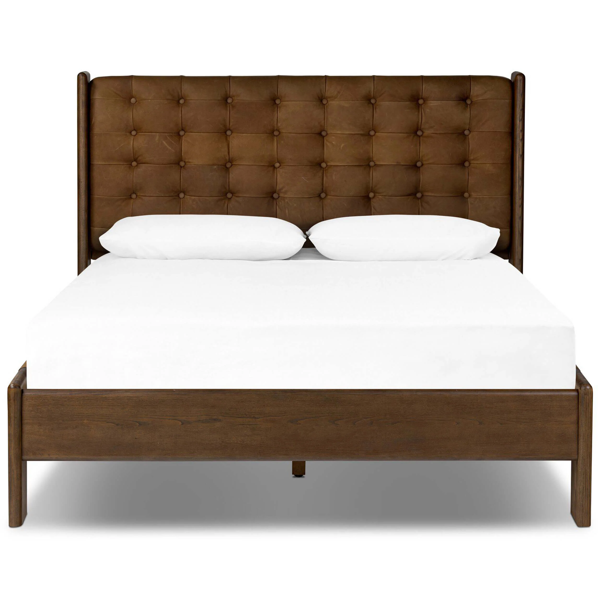 Halston Leather Bed, Heirloom Sienna by Four Hands - Image 2