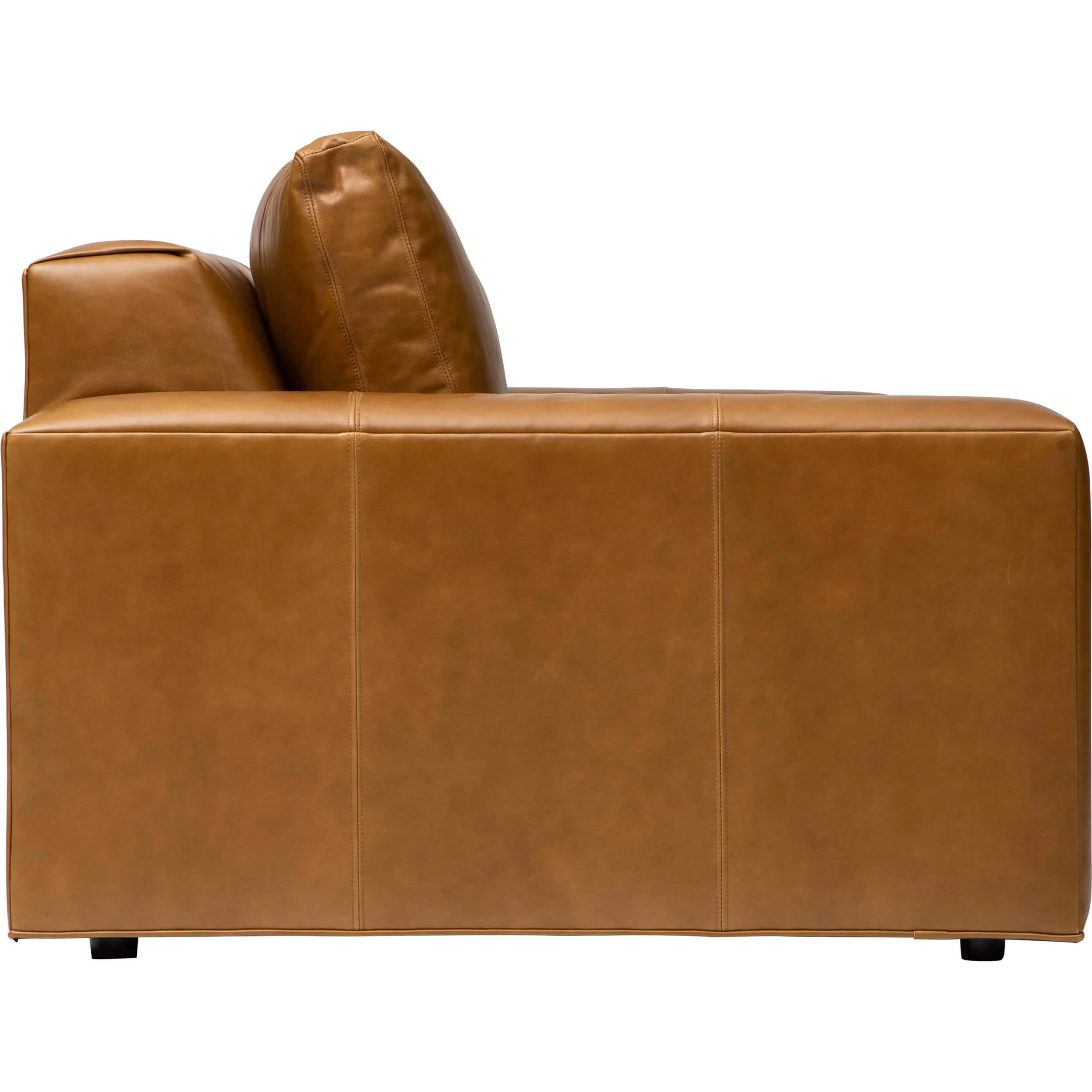 Halston Leather Sofa, Libby Amaretto - Image 3
