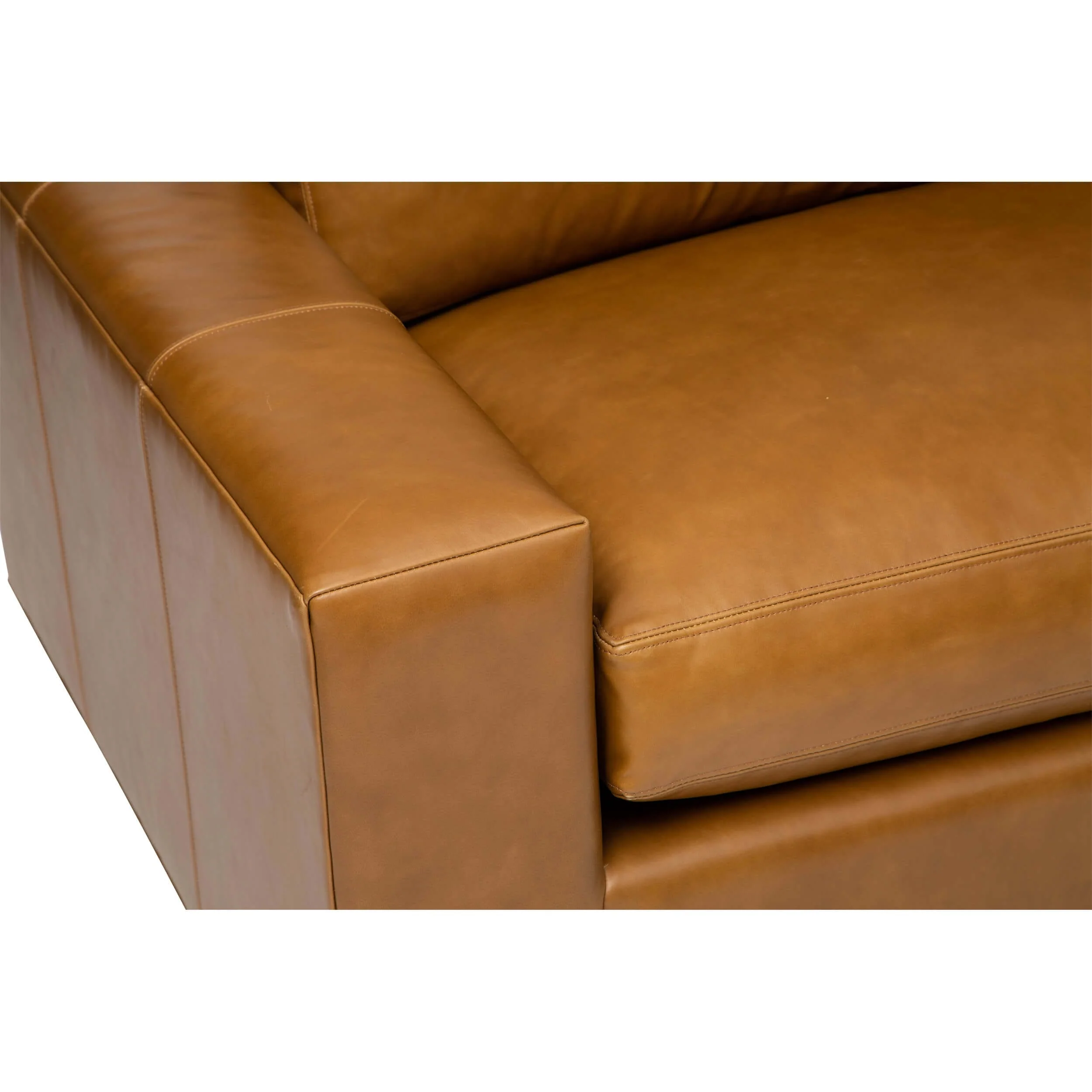 Halston Leather Sofa, Libby Amaretto - Image 4