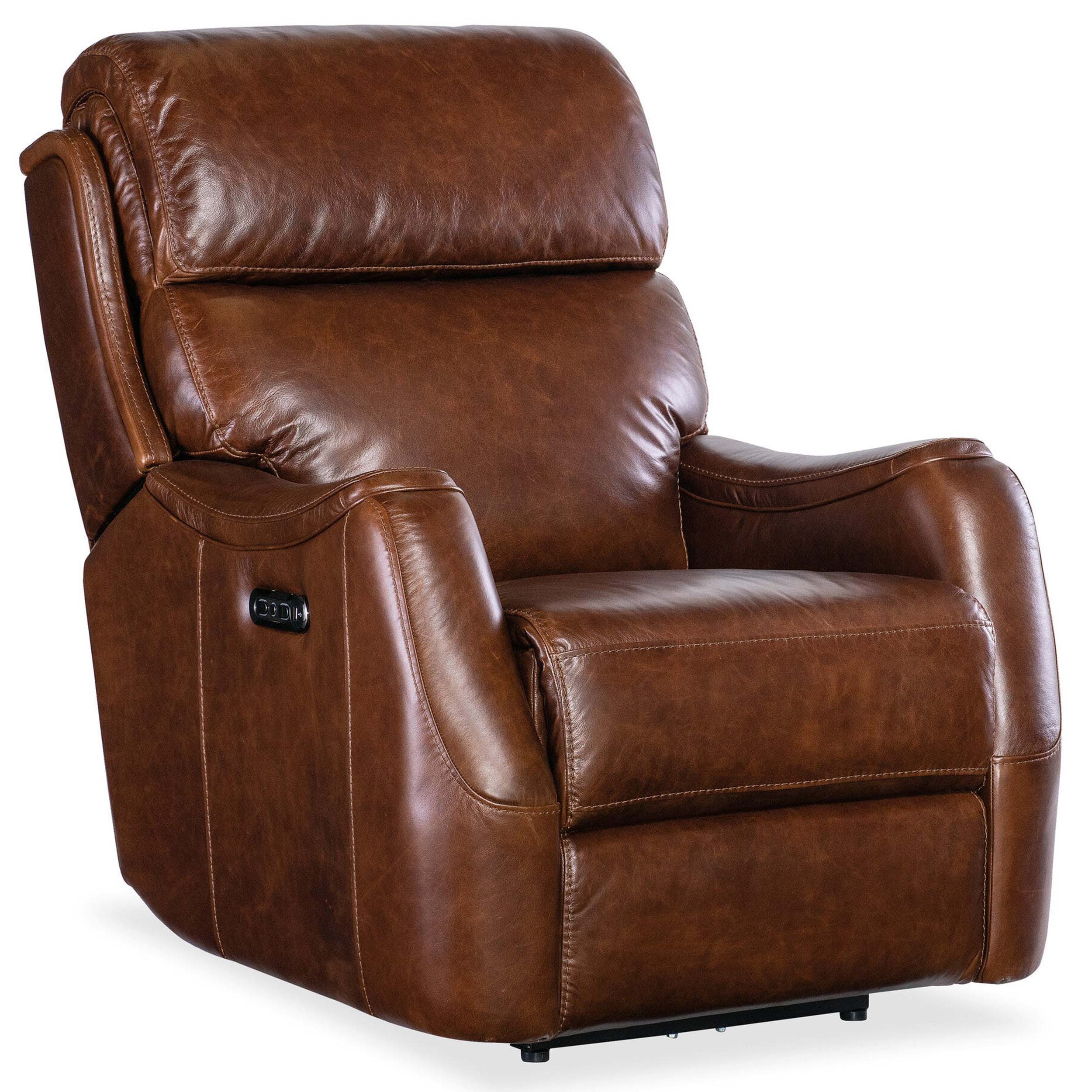 Harlan Leather Zero Gravity Power Recliner, Carrington Walnut