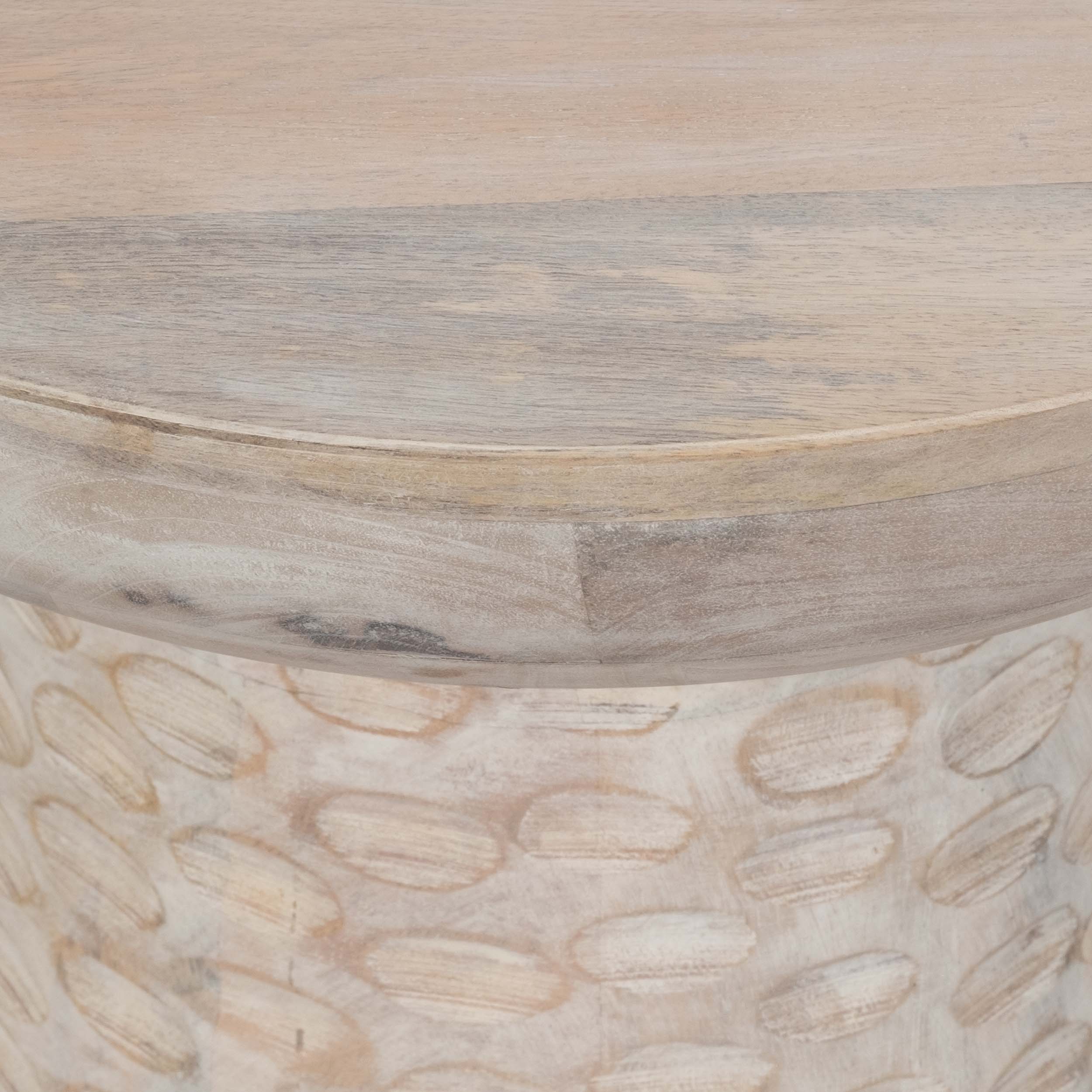 Hammered Base Accent Table, White Wash - Image 3