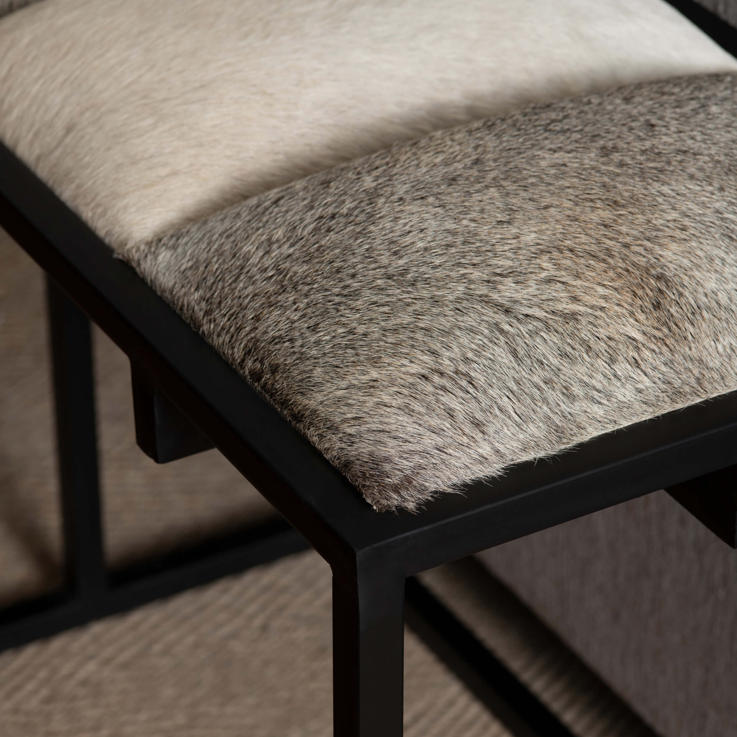 Hampton Hair on Hide Bench - Image 4