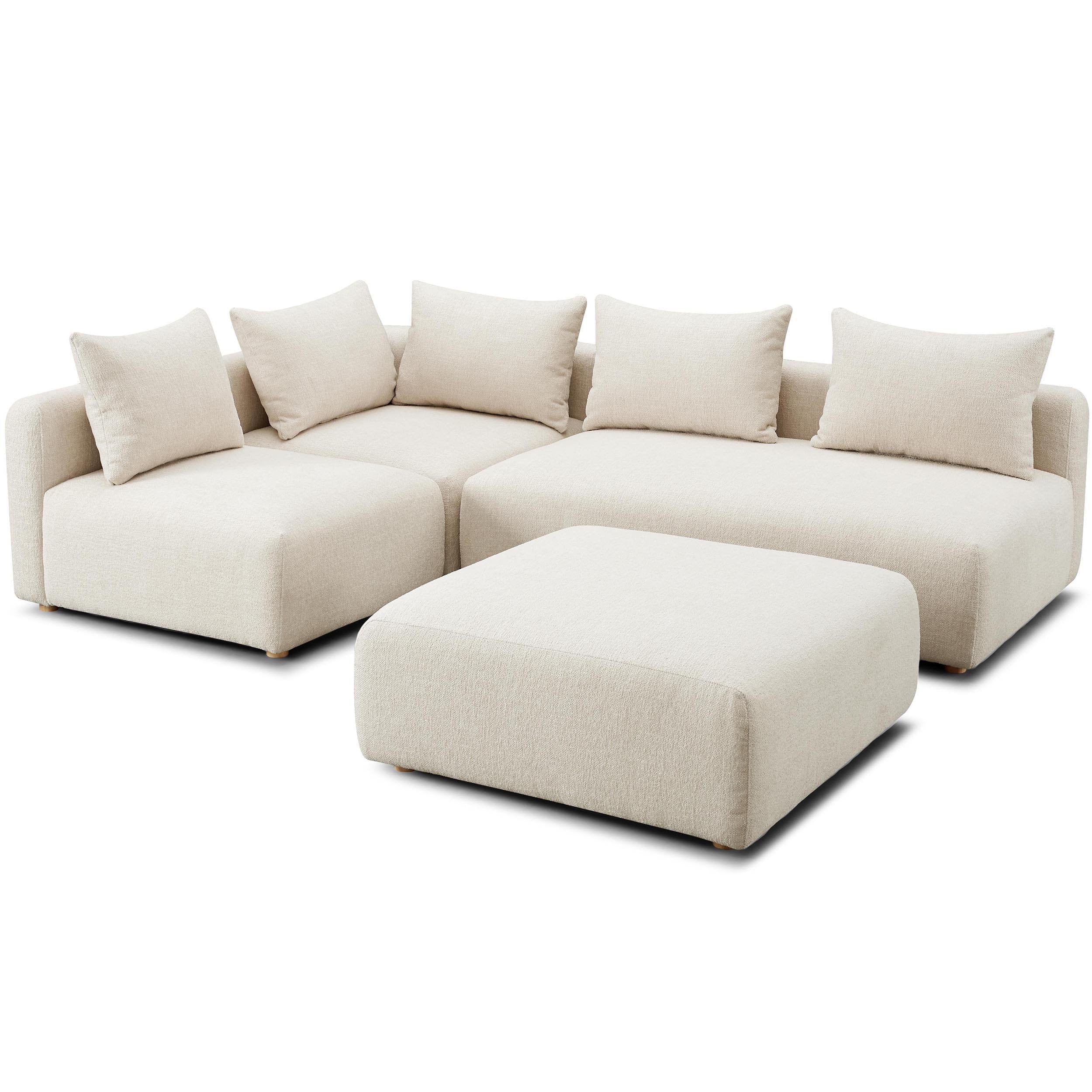Hangover 4 Piece Modular Sectional, Cream - Image 2