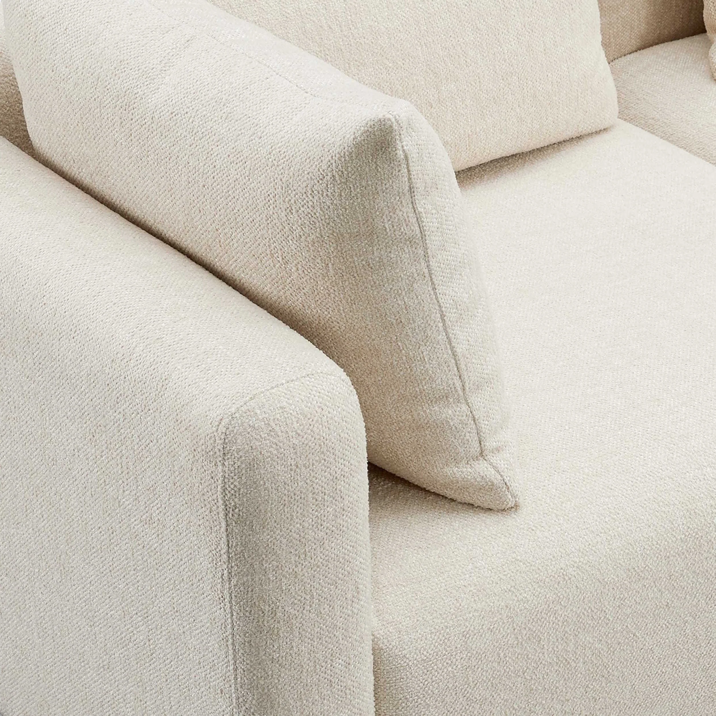 Hangover 4 Piece Modular Sectional, Cream - Image 3