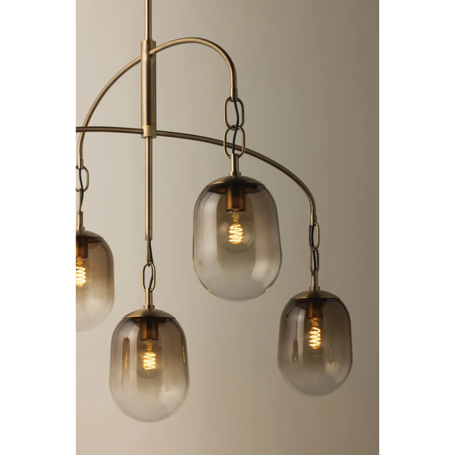 Harvey 5 Light Chandelier, Patina Brass - Image 3