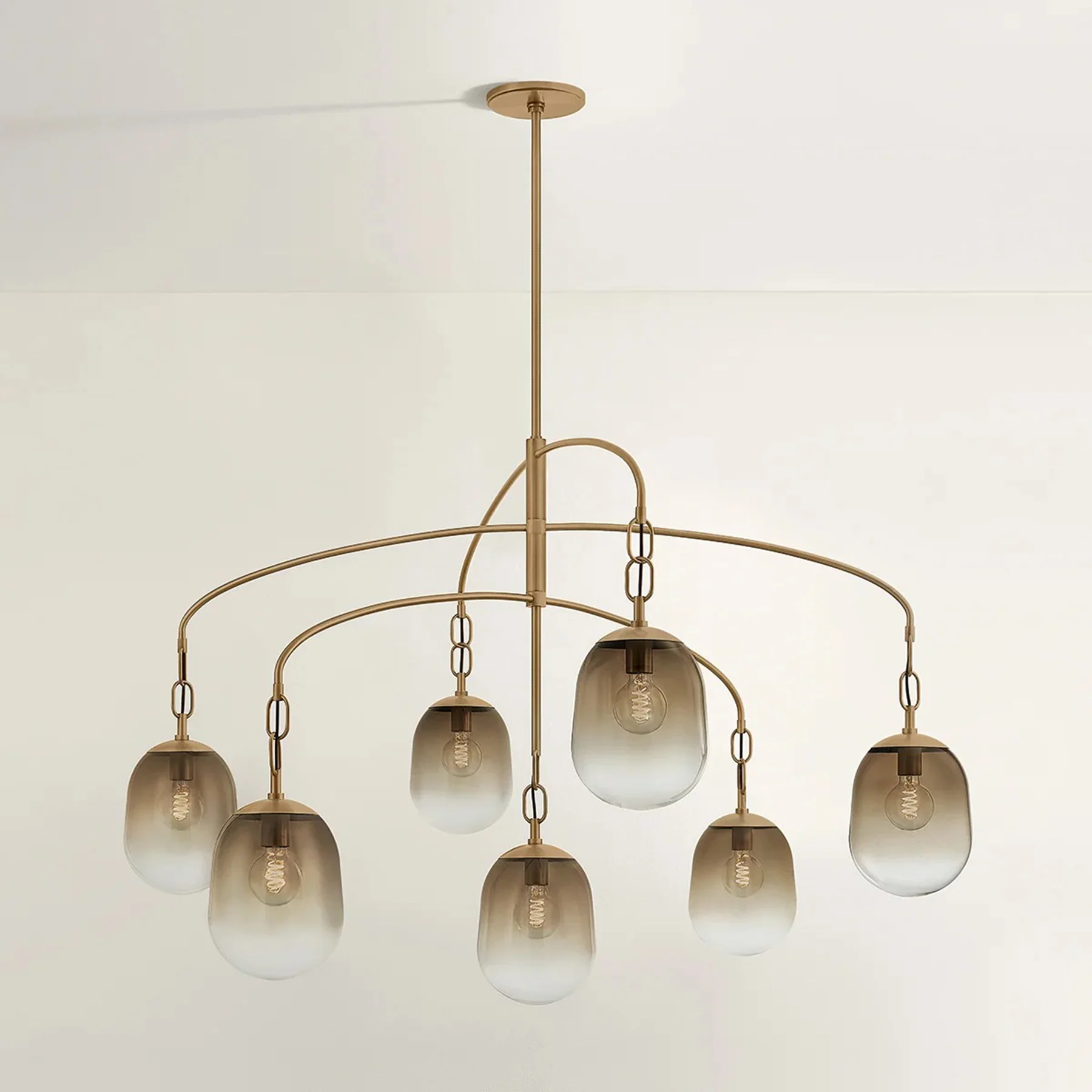 Harvey 7 Light Chandelier, Patina Brass - Image 2
