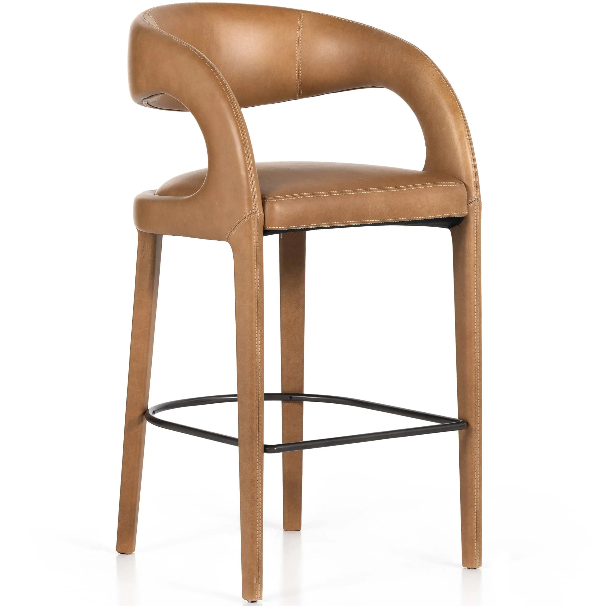 Hawkins Leather Bar & Counter Stool, Sonoma Butterscotch by Four Hands