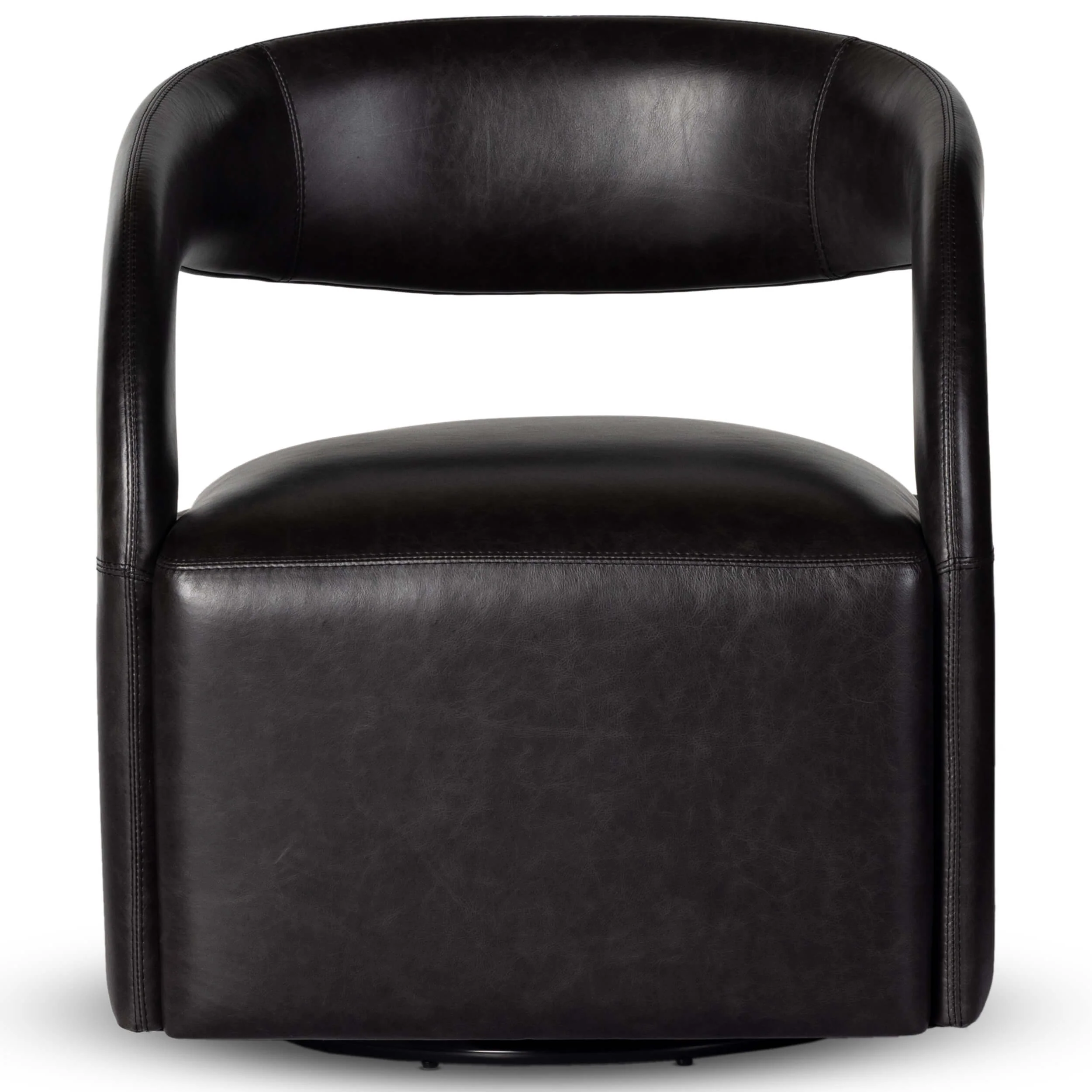 Hawkins Leather Swivel Chair, Sonoma Black - Image 3