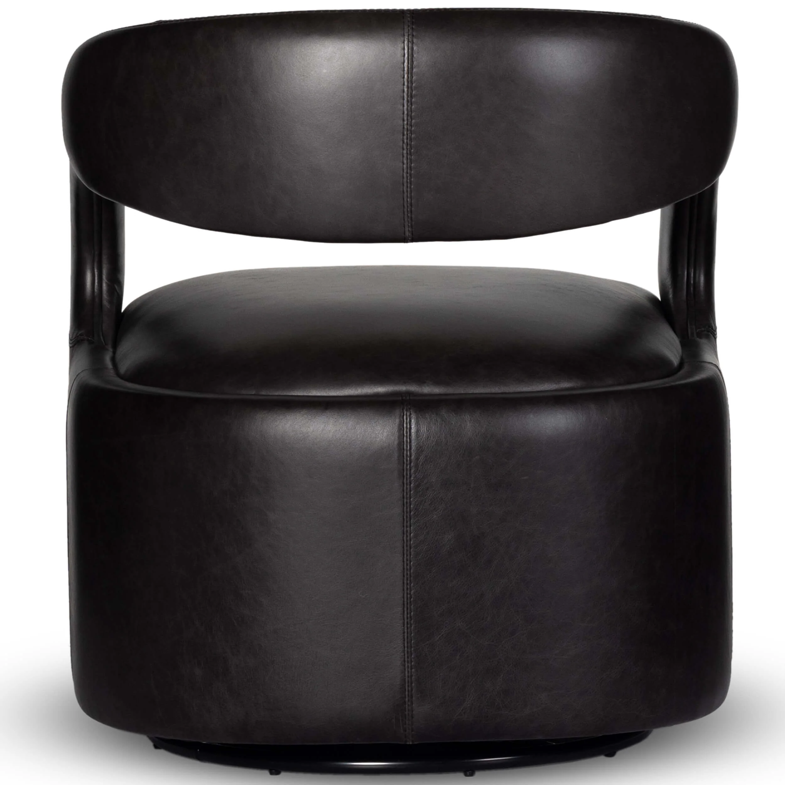 Hawkins Leather Swivel Chair, Sonoma Black - Image 4