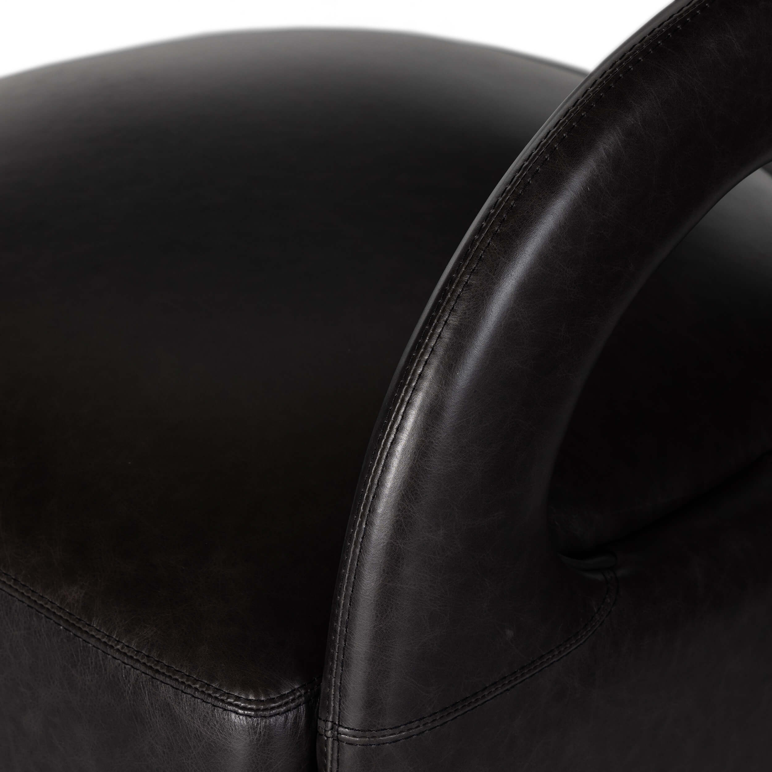 Hawkins Leather Swivel Chair, Sonoma Black - Image 5