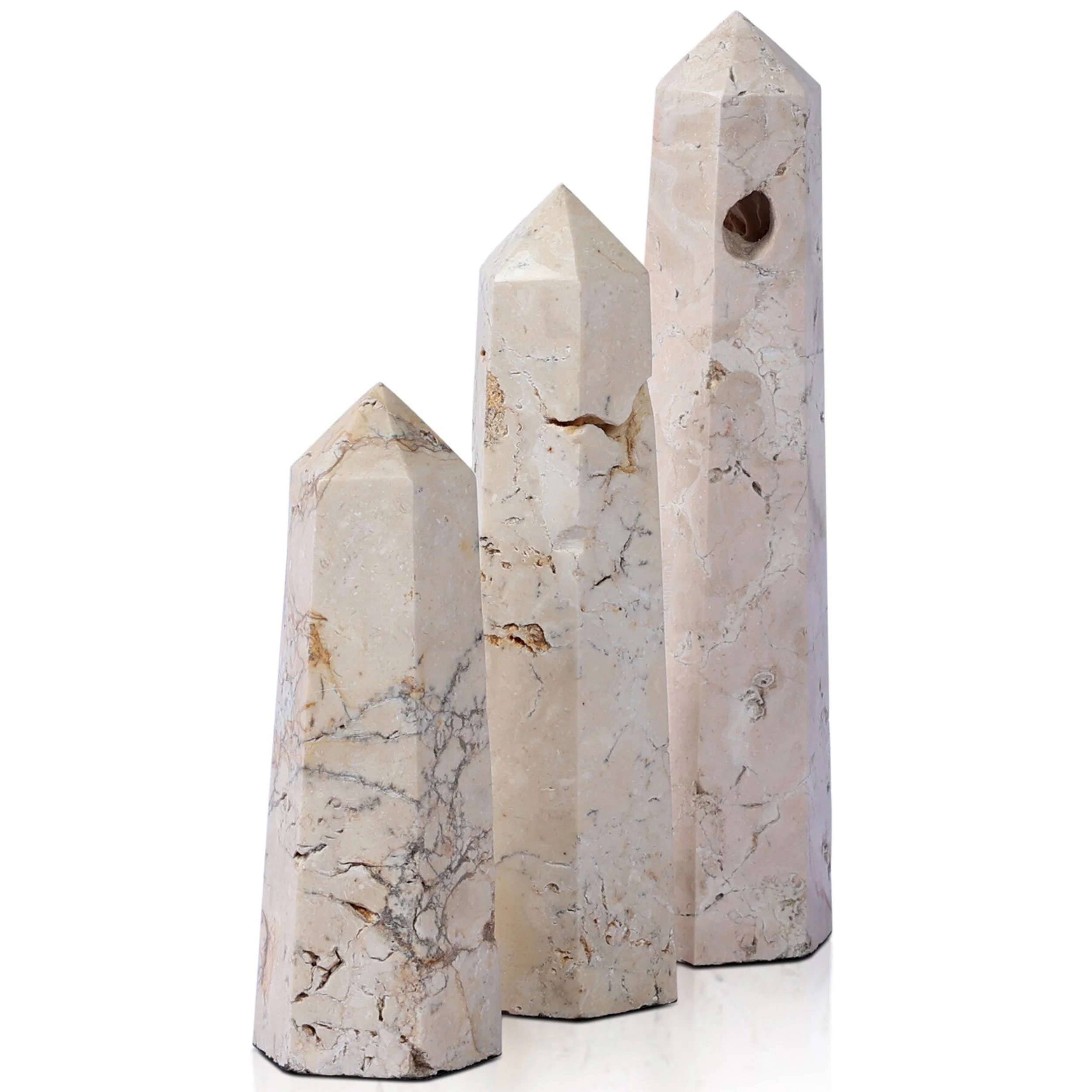 Travertine Obselisk Set, Romano Fosse Travertine - Image 2