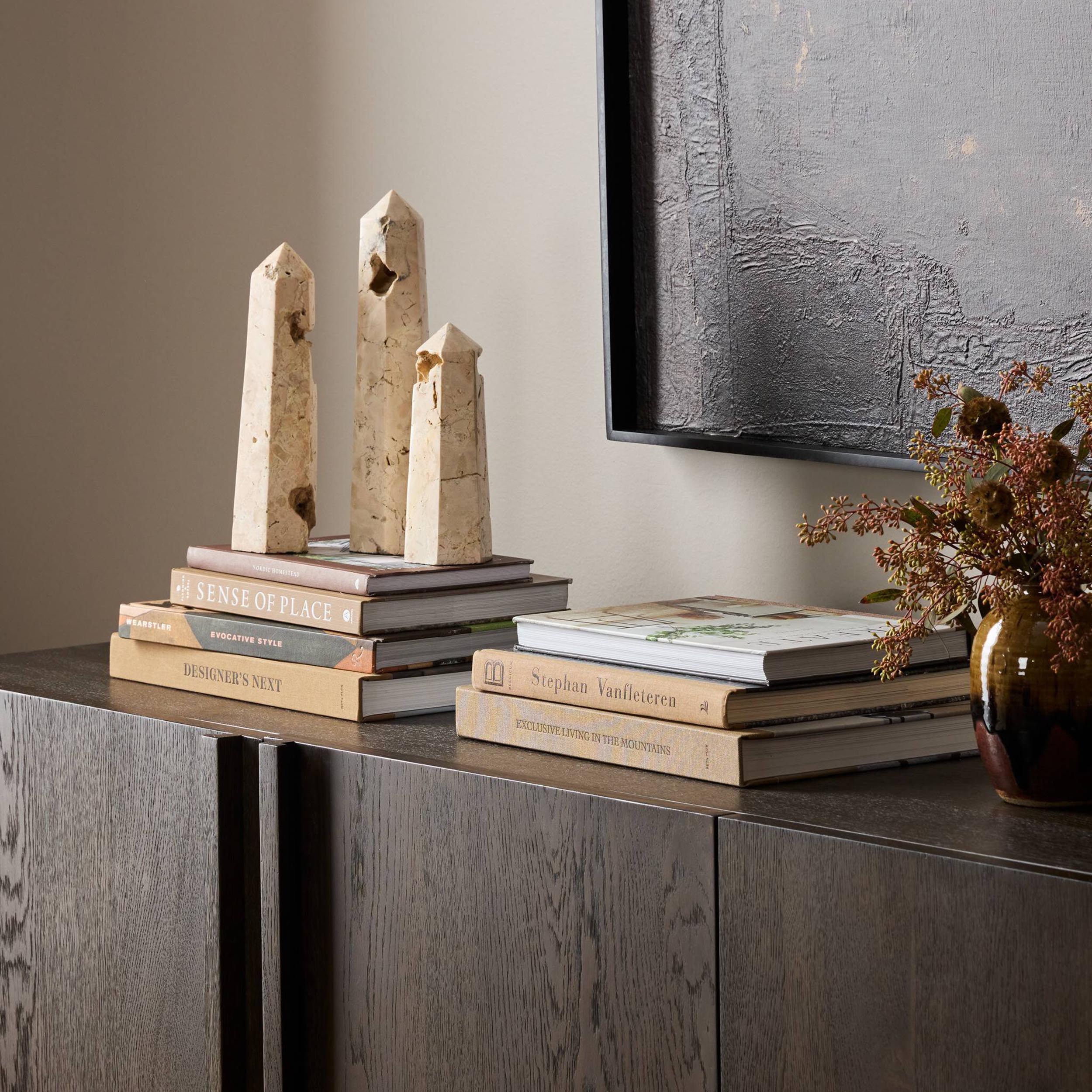Travertine Obselisk Set, Romano Fosse Travertine - Image 7