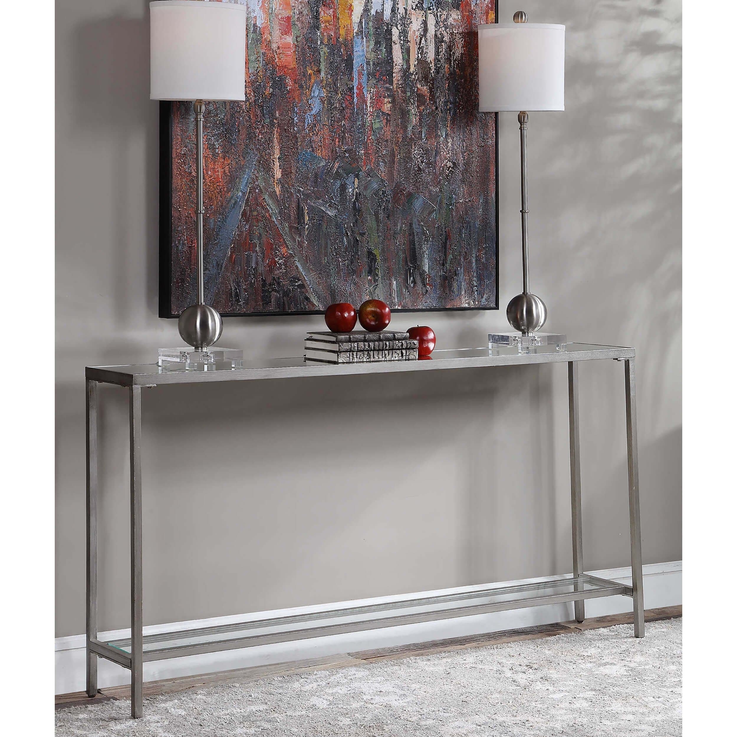 Hayley Console Table, Silver - Image 5