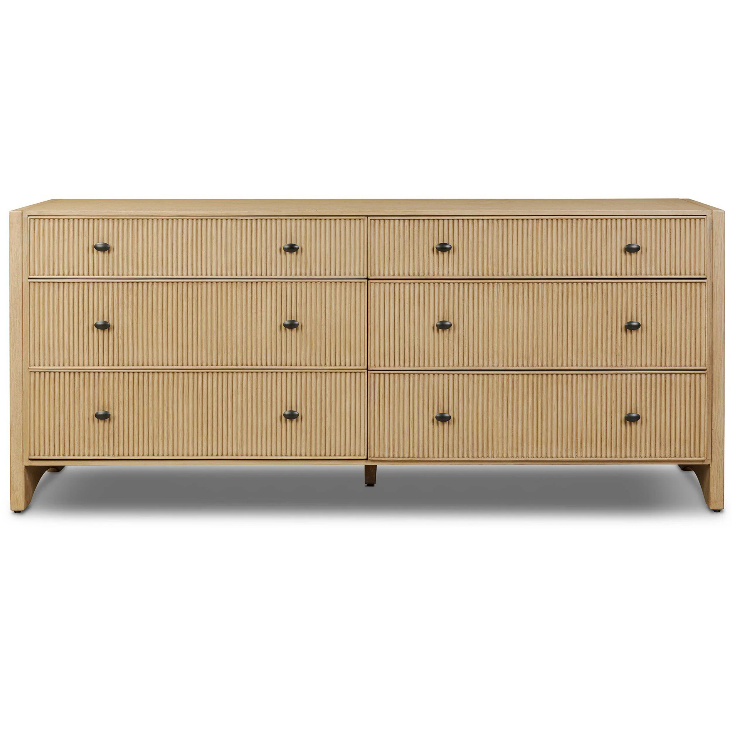 Hazel 6 Drawer Dresser, Light Wash by Four Hands - Image 2