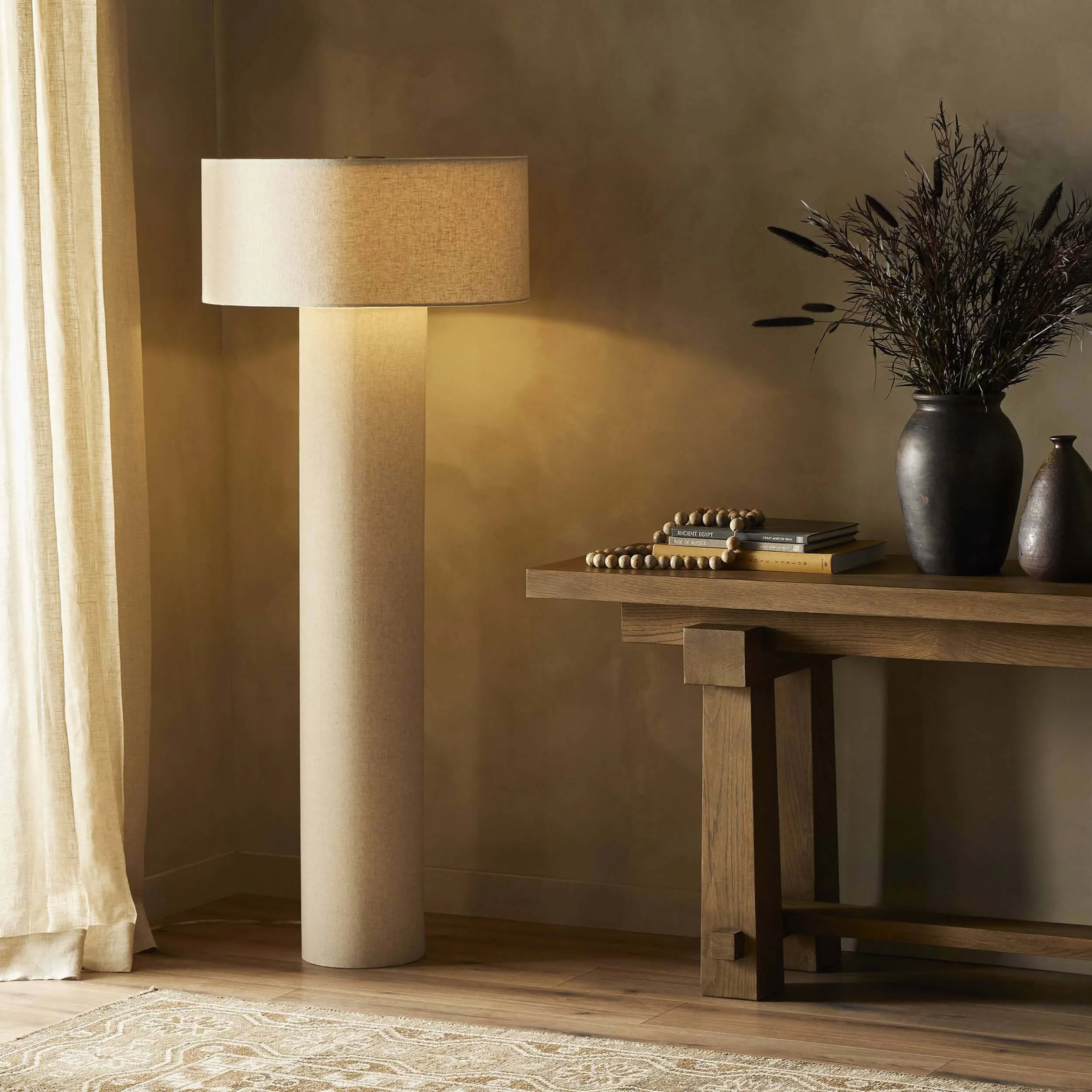 Hensley Floor Lamp, Flax Linen by Four Hands - Image 5
