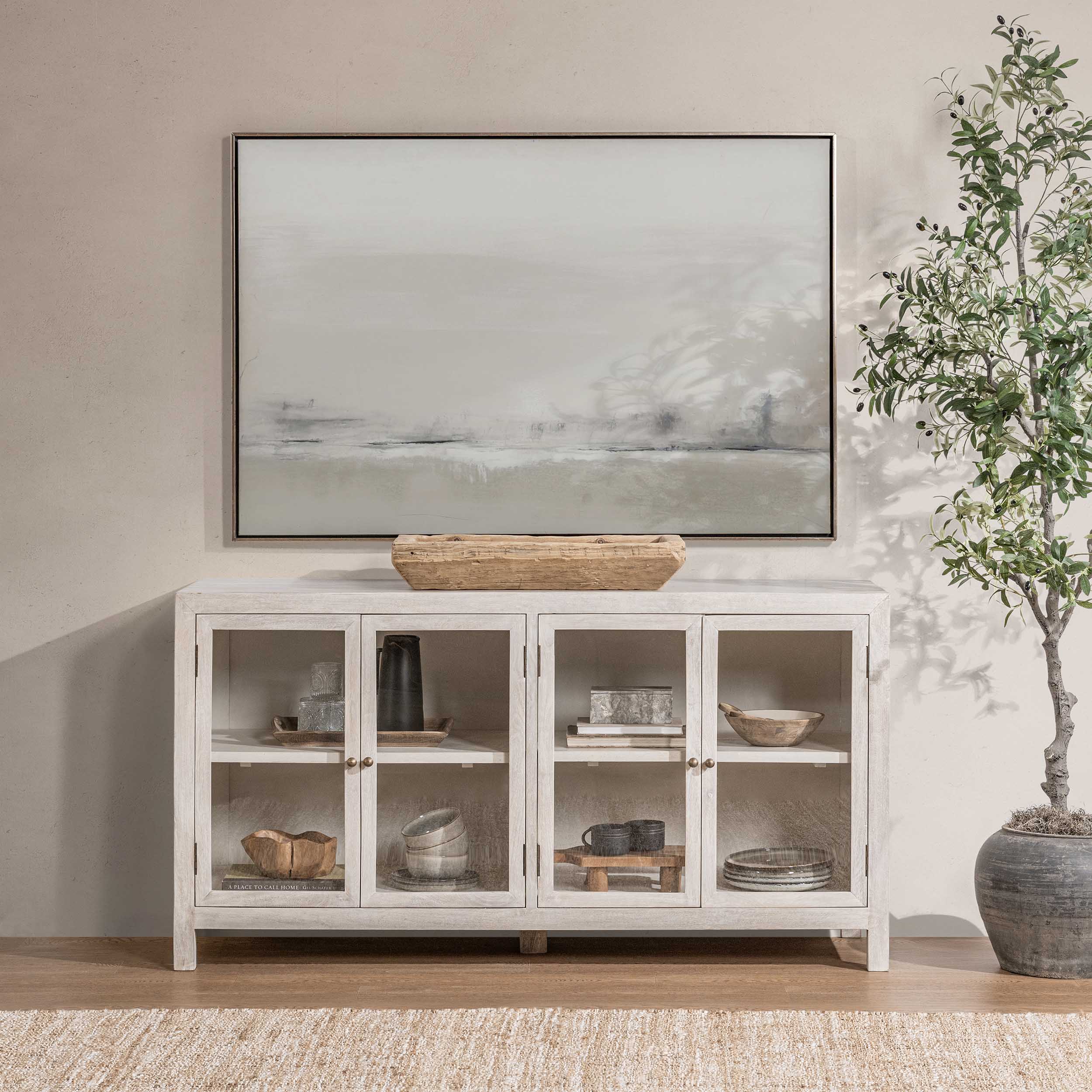 Hera 4 Door Buffet, Creamwood - Image 6