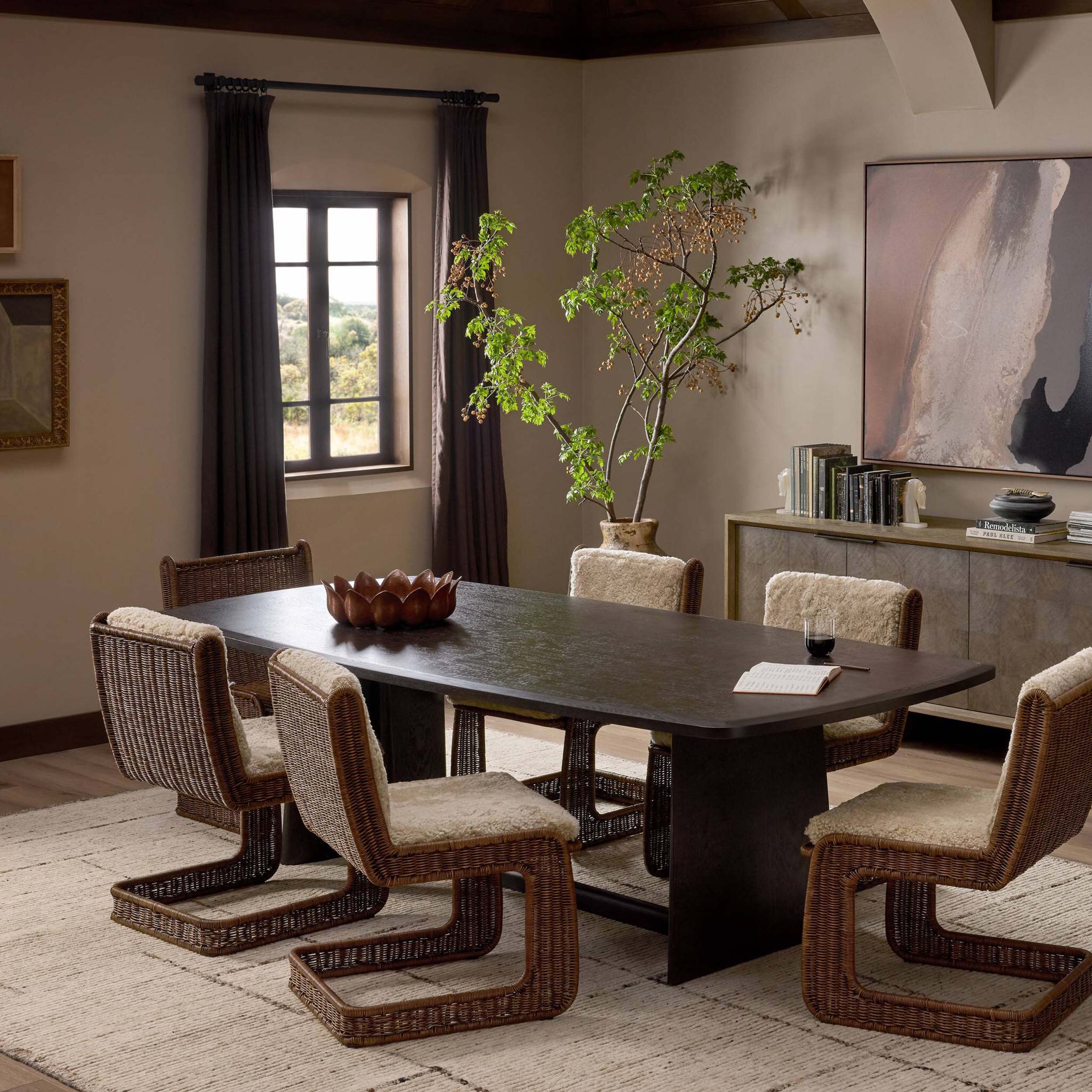 Hera Dining Table, Dark Tamo Ash by Four Hands - Image 8