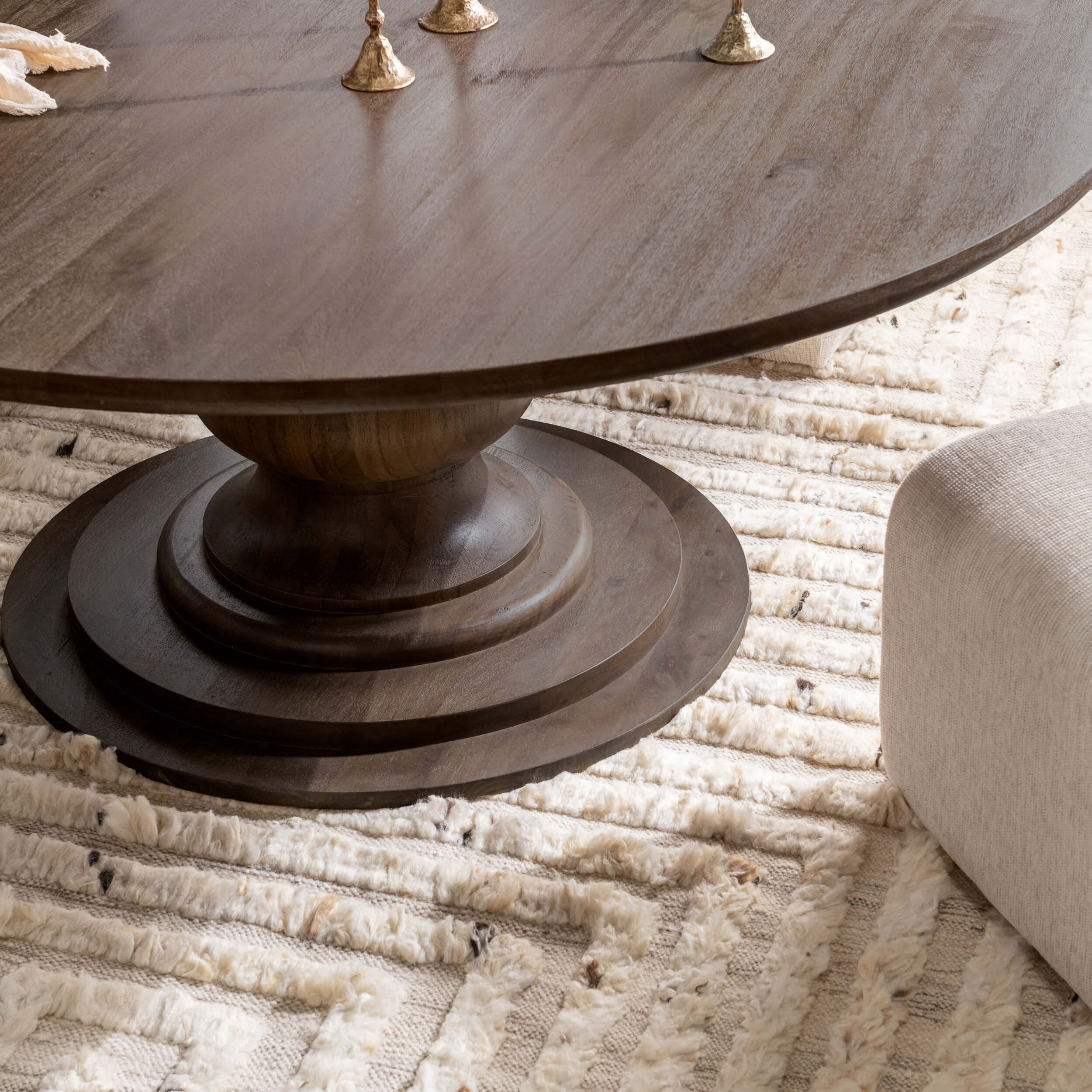 Hera Round Dining Table, Pecan Brown - Image 10