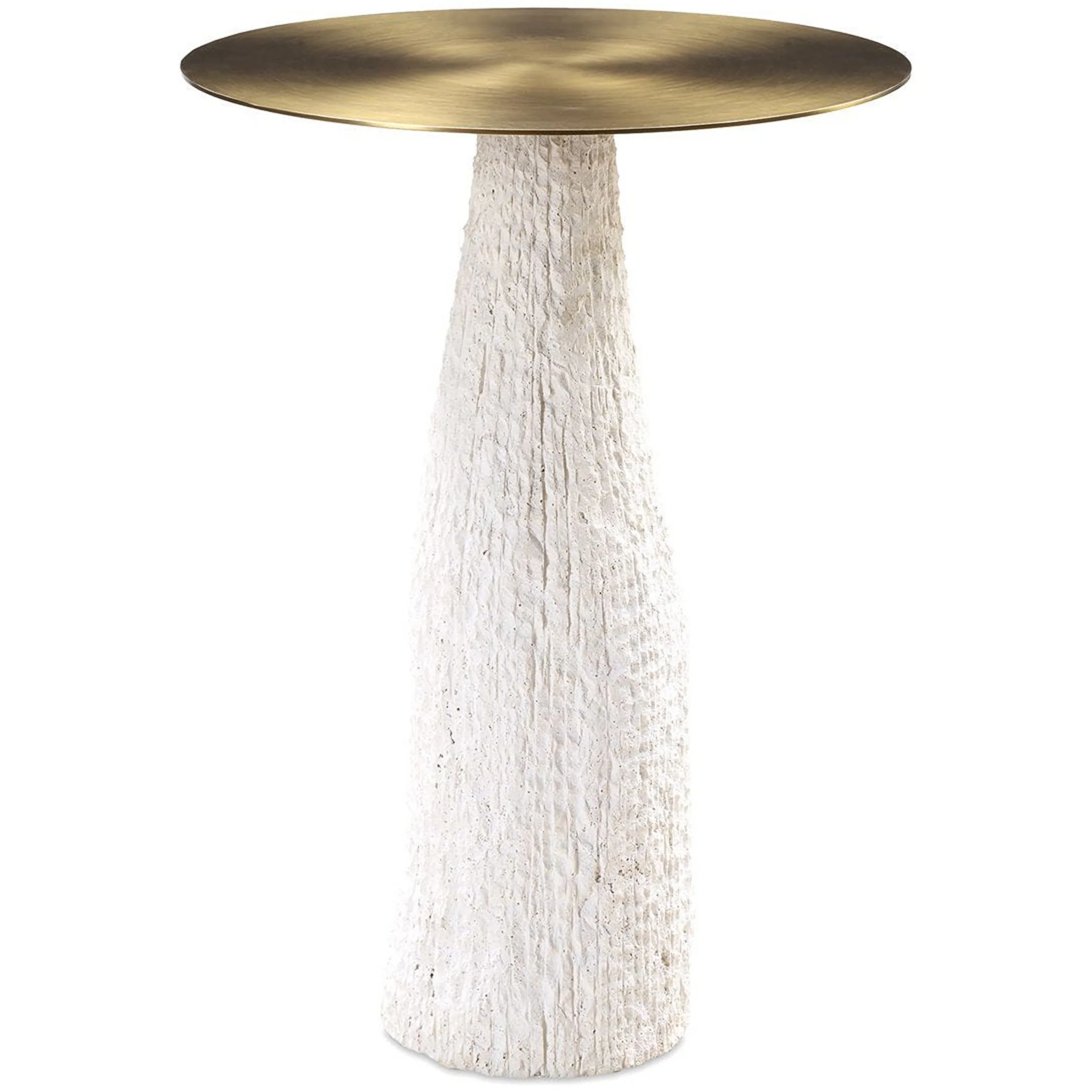 Hollen Accent Table, White/Gold