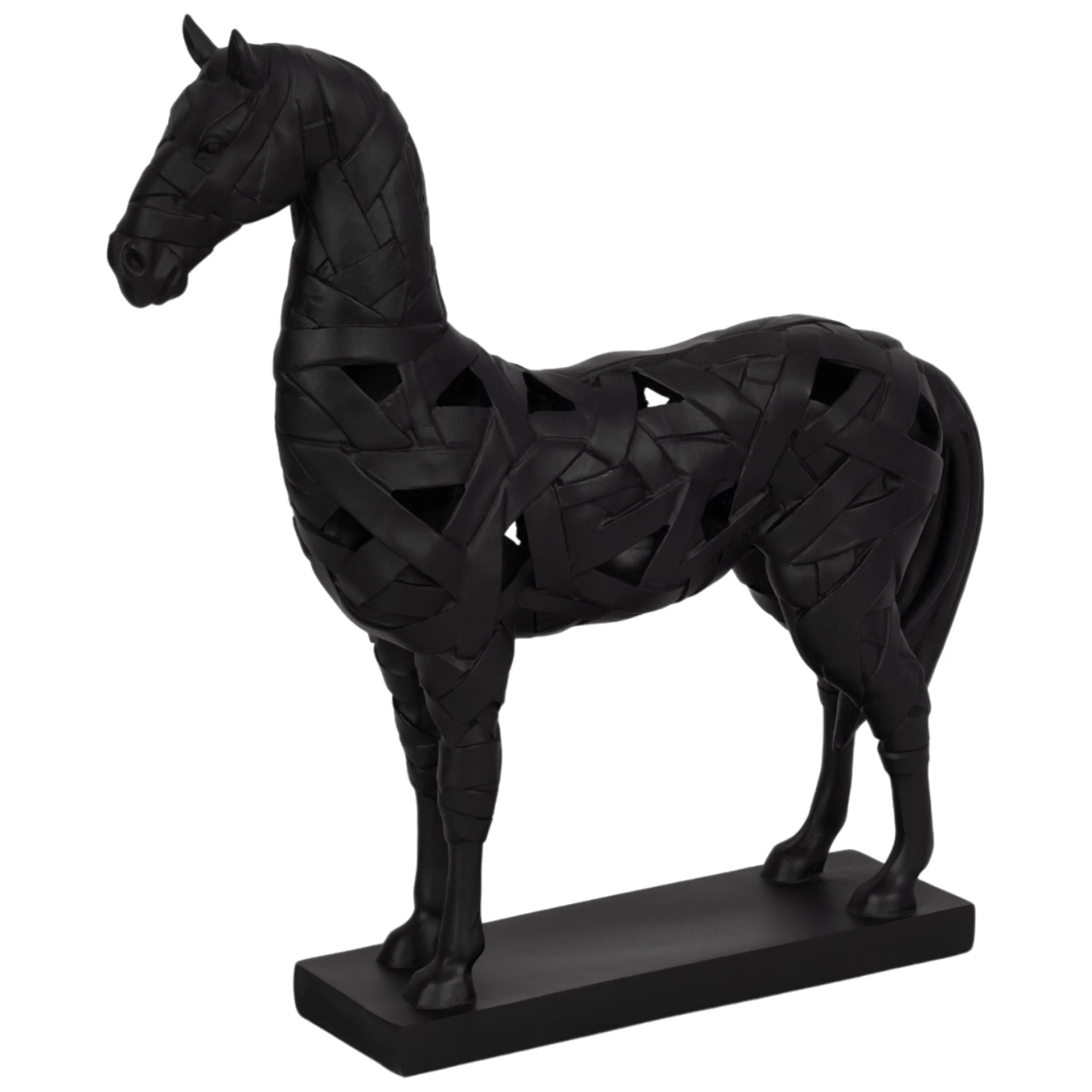 Horse Sculpture on Base, Black - Image 2