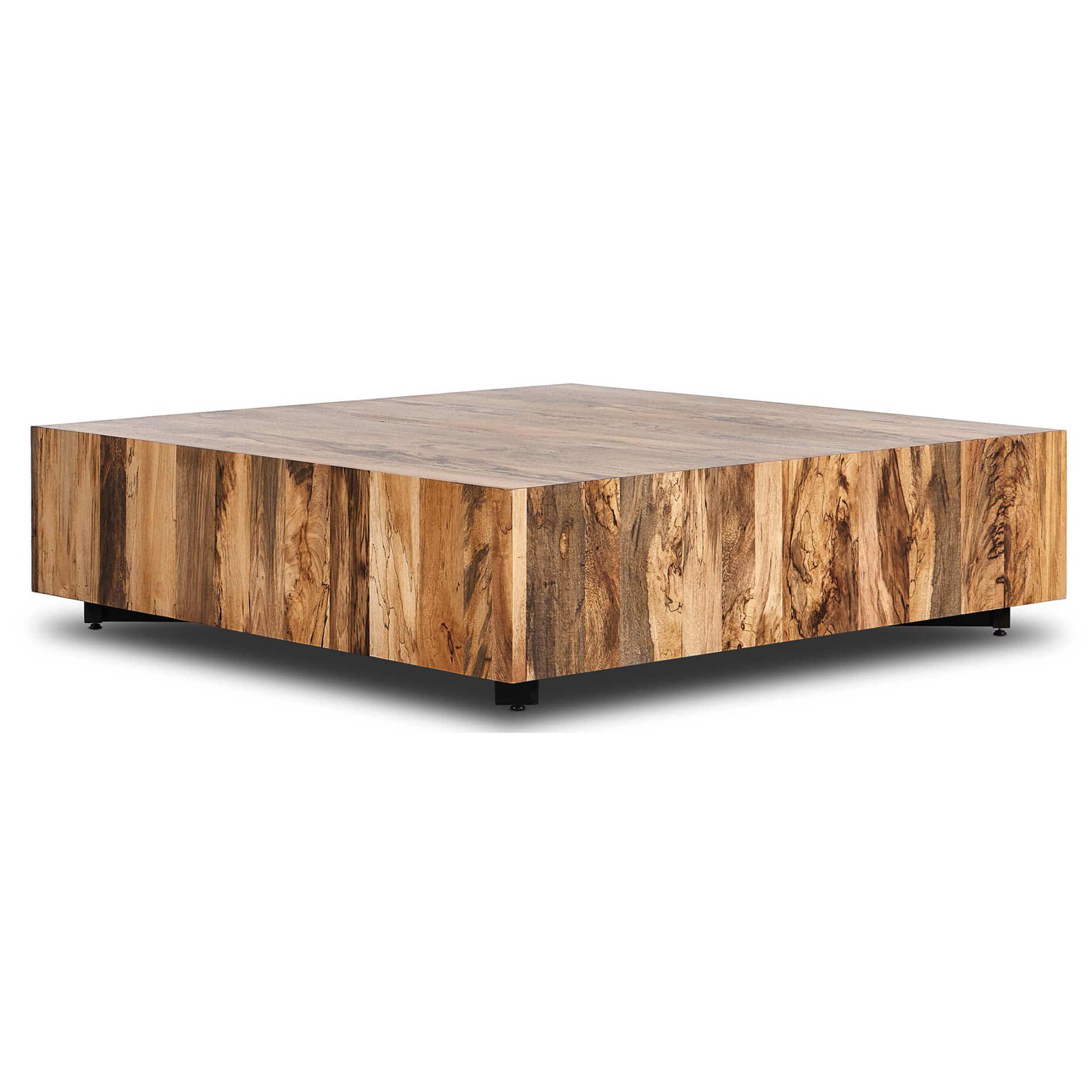 Hudson Large Square Coffee Table, Spalted Primavera by Four Hands