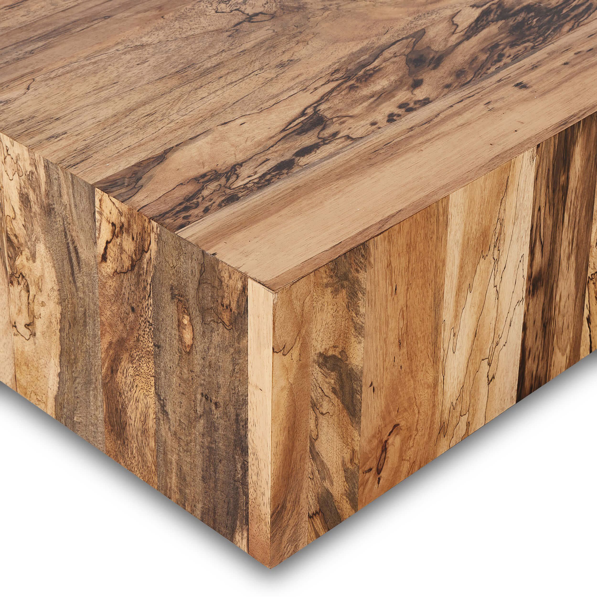 Hudson Large Square Coffee Table, Spalted Primavera by Four Hands - Image 4