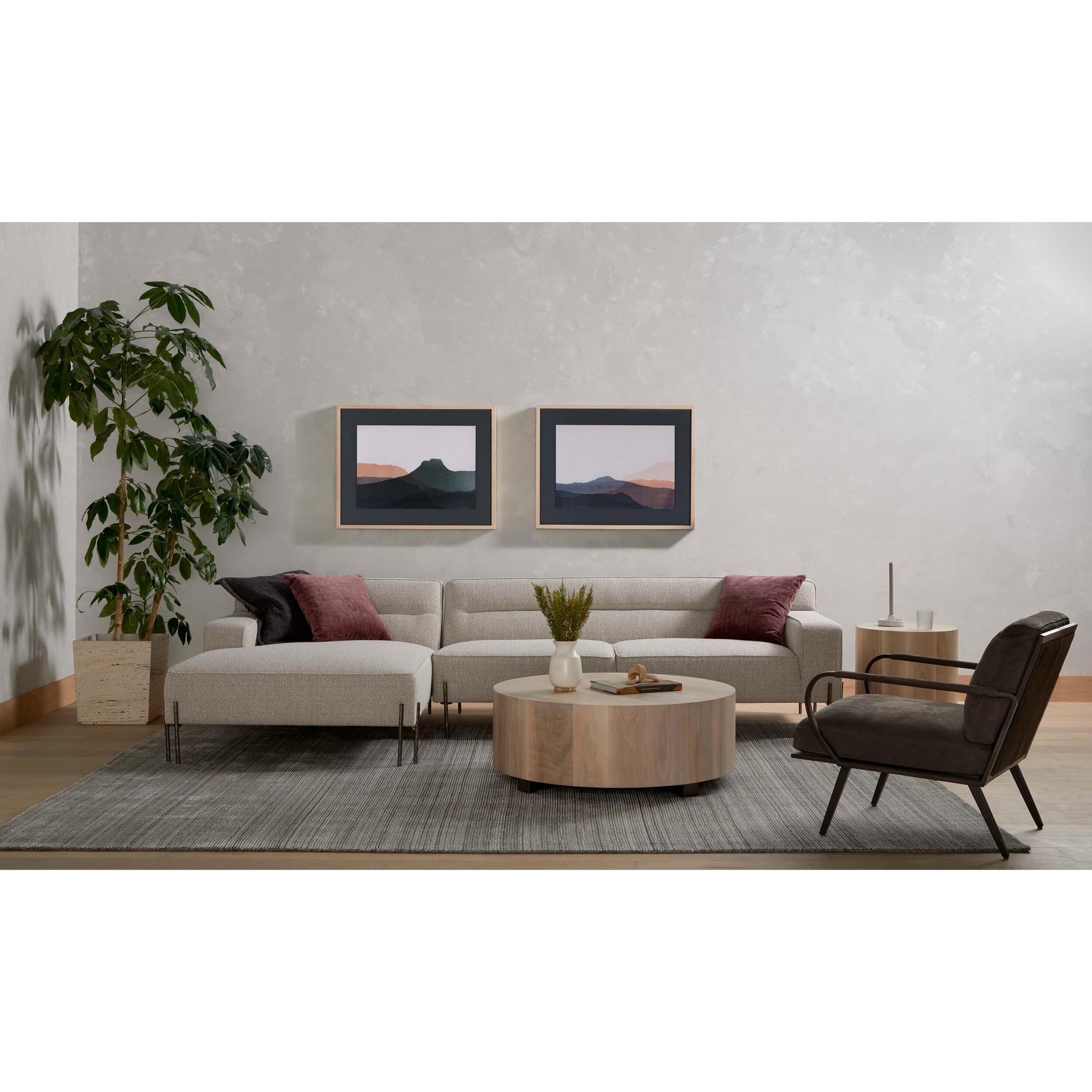 Hudson Round End Table, Ashen Walnut by Four Hands - Image 8