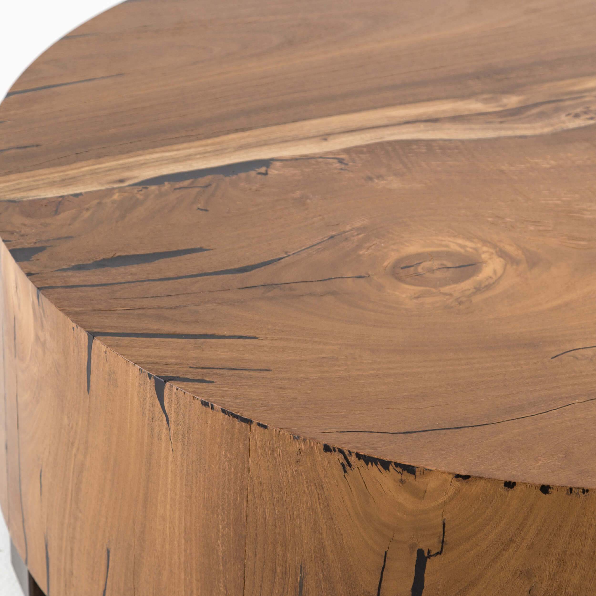 Hudson Round End Table, Natural Yukas by Four Hands - Image 2