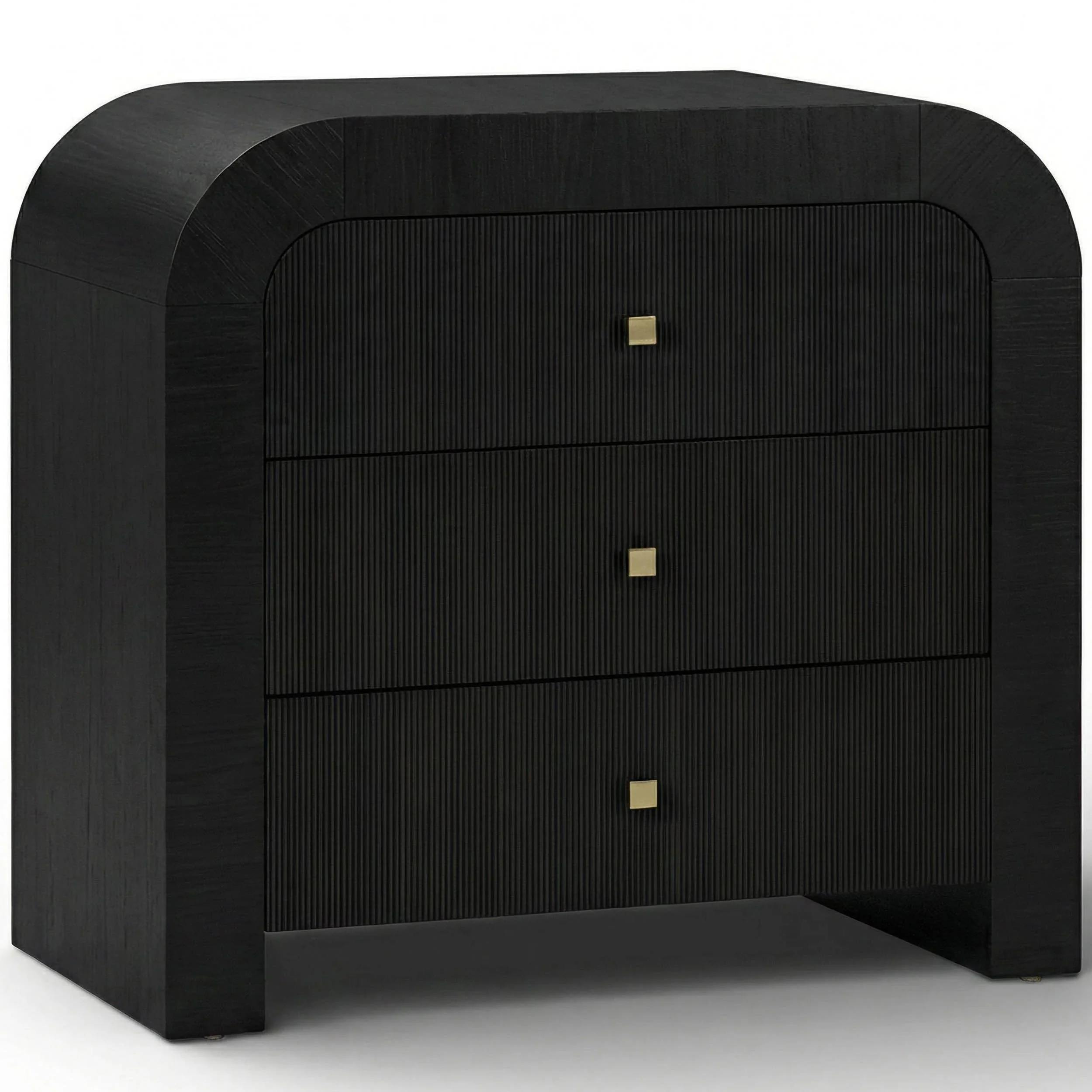 Hump 3 Drawer Bedside Chest, Black