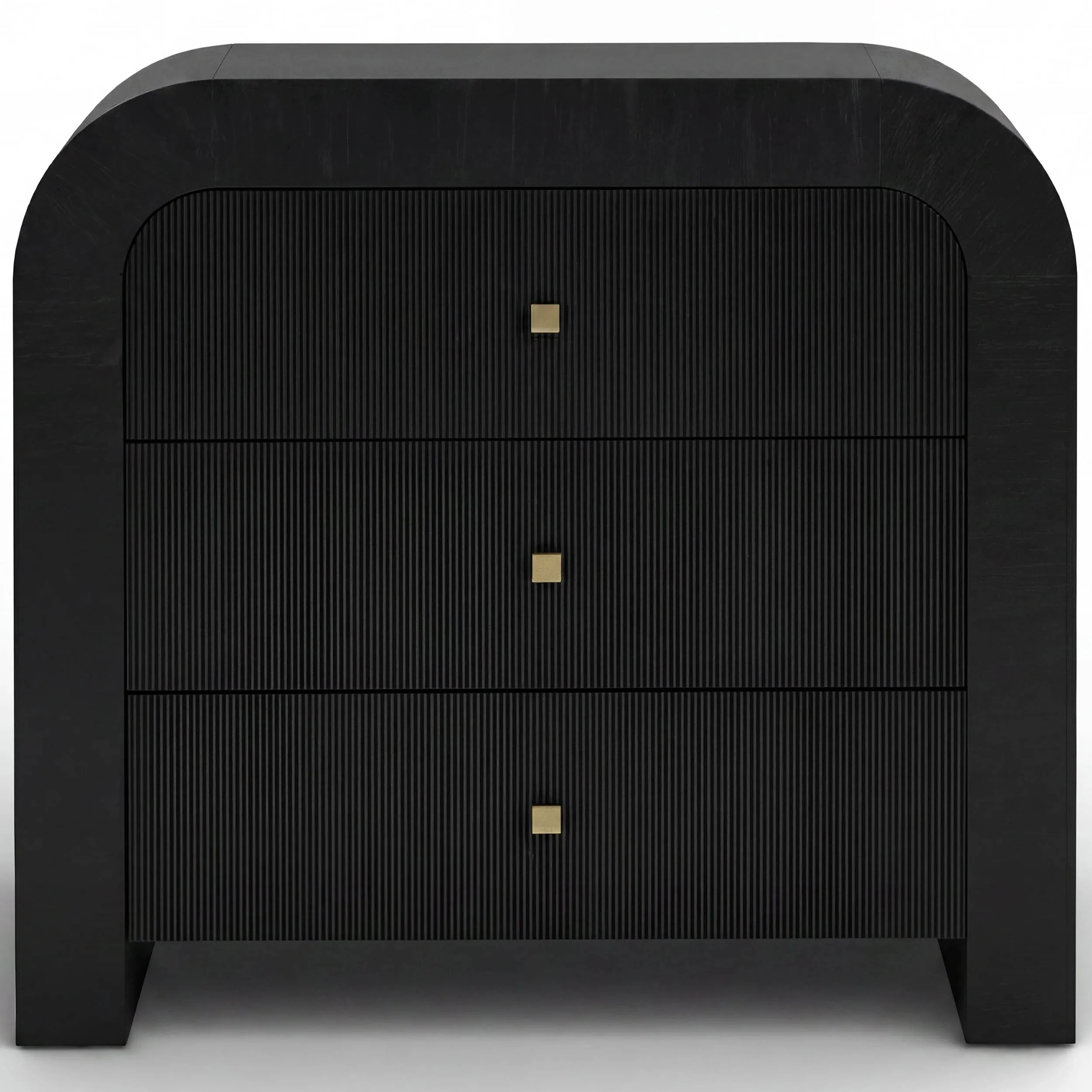 Hump 3 Drawer Bedside Chest, Black - Image 2