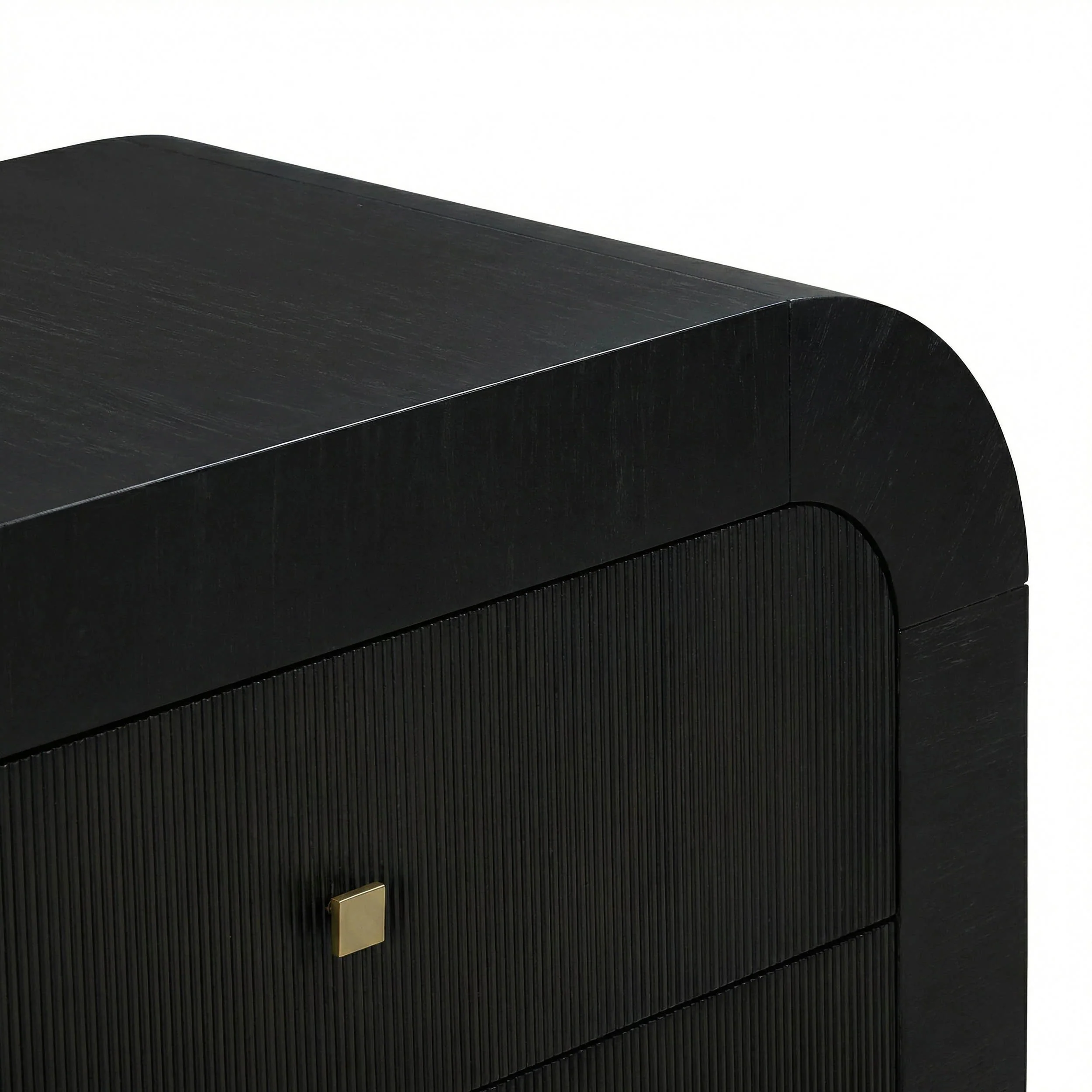 Hump 3 Drawer Bedside Chest, Black - Image 4