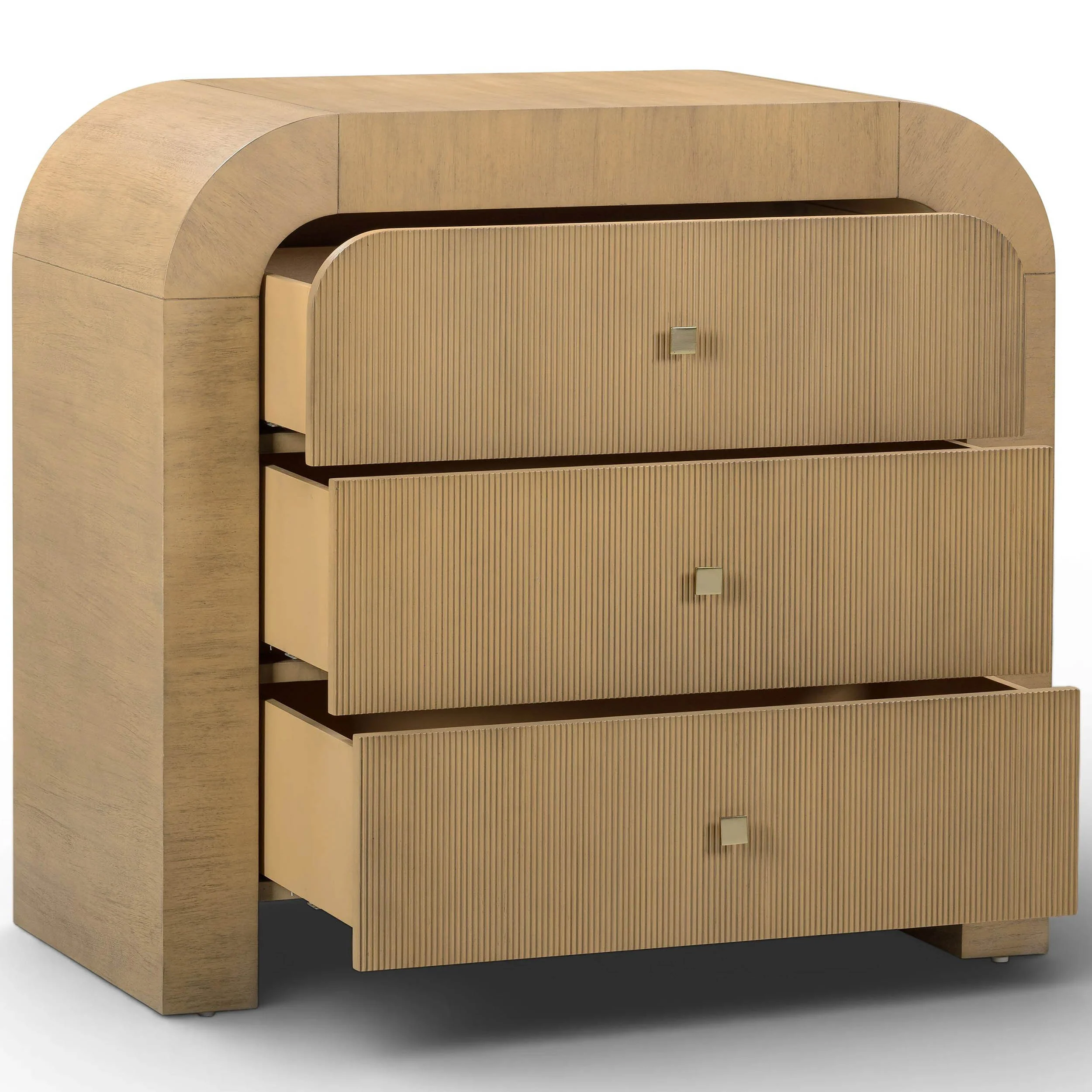 Hump 3 Drawer Bedside Chest, Natural - Image 5