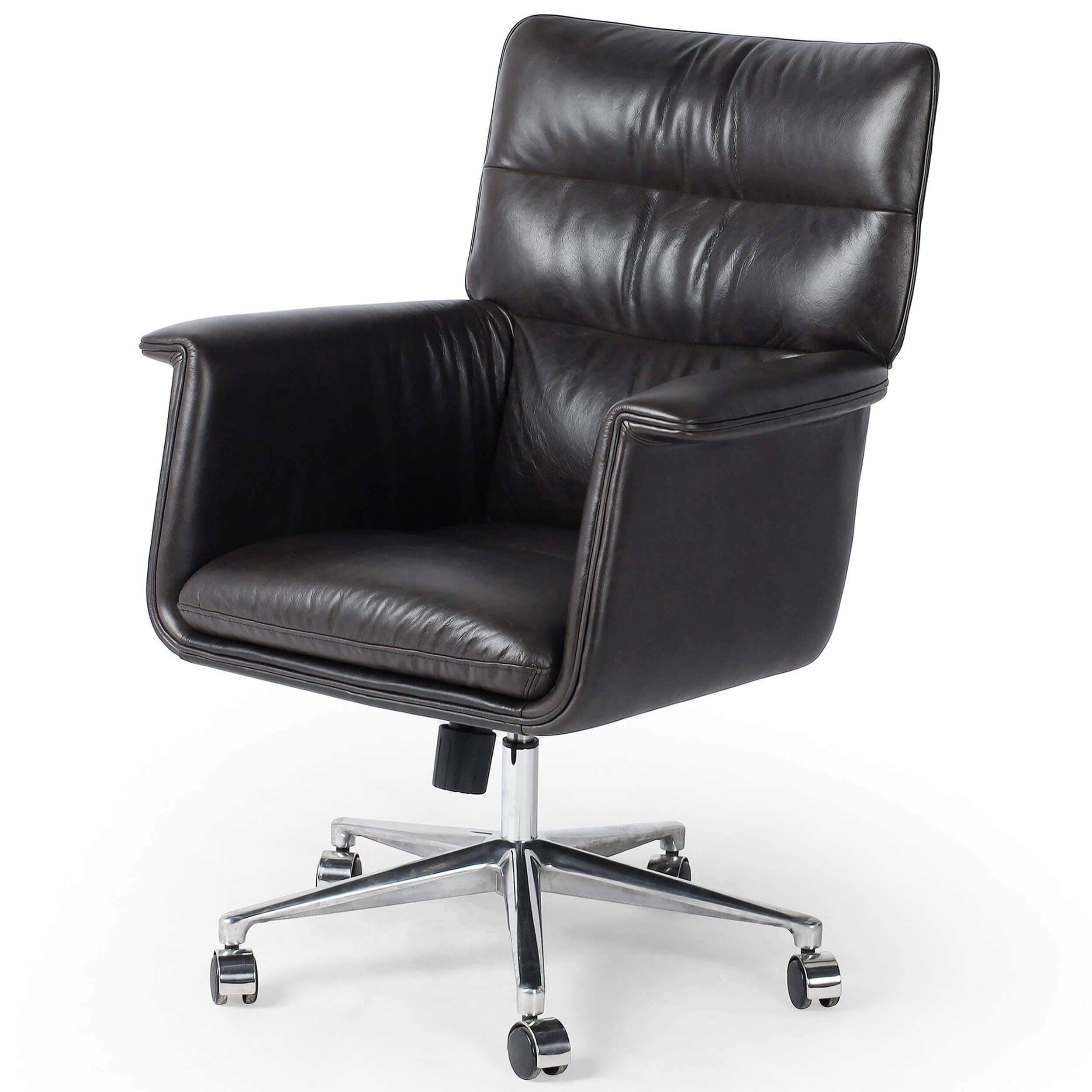 Humphrey Leather Desk Chair, Sonoma Olive by Four Hands