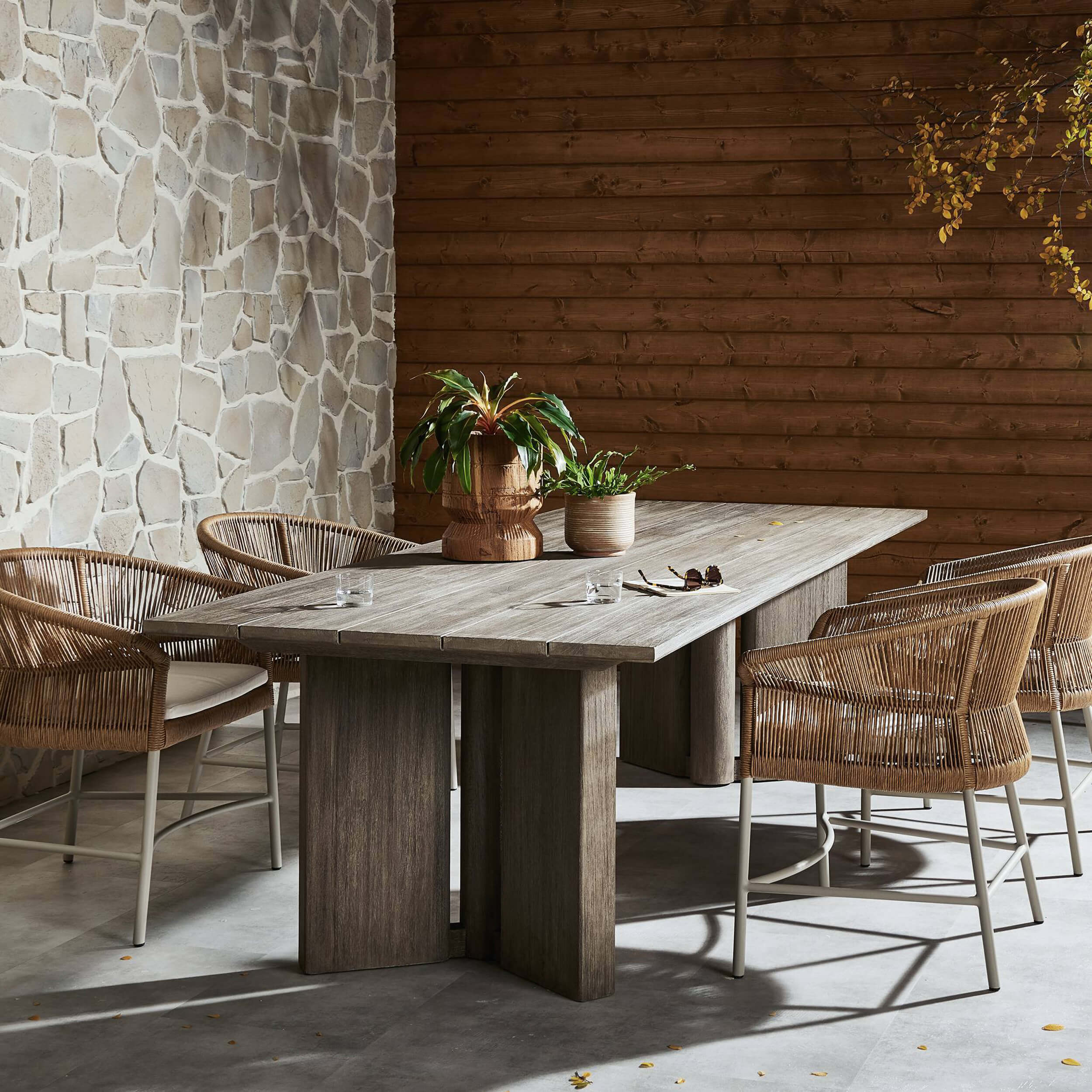 Huxley Outdoor Dining Table, Smoke Grey by Four Hands - Image 5