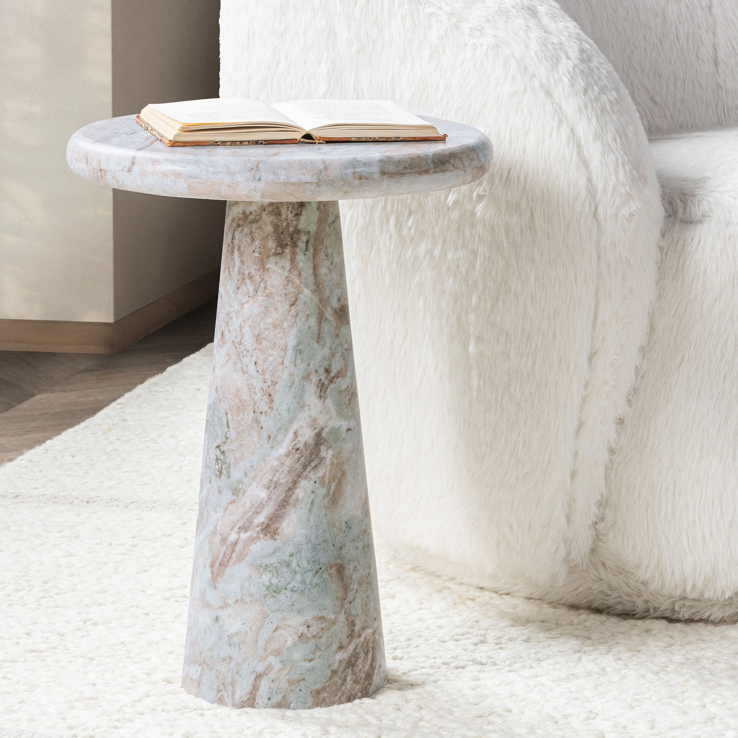 Huxley Round Accent Table, Rusty Gray - Image 5