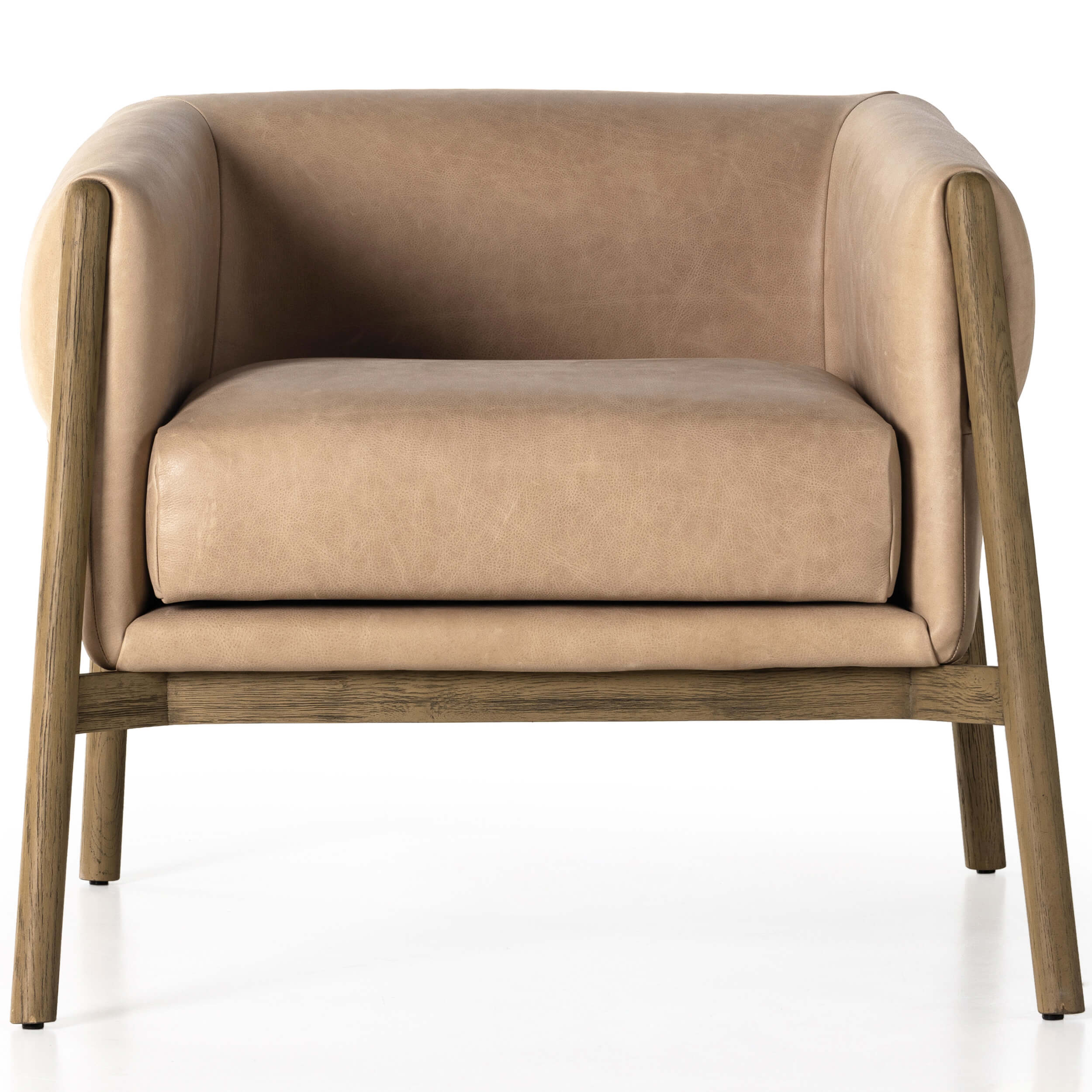 Idris Leather Chair, Palermo Nude by Four Hands - Image 3
