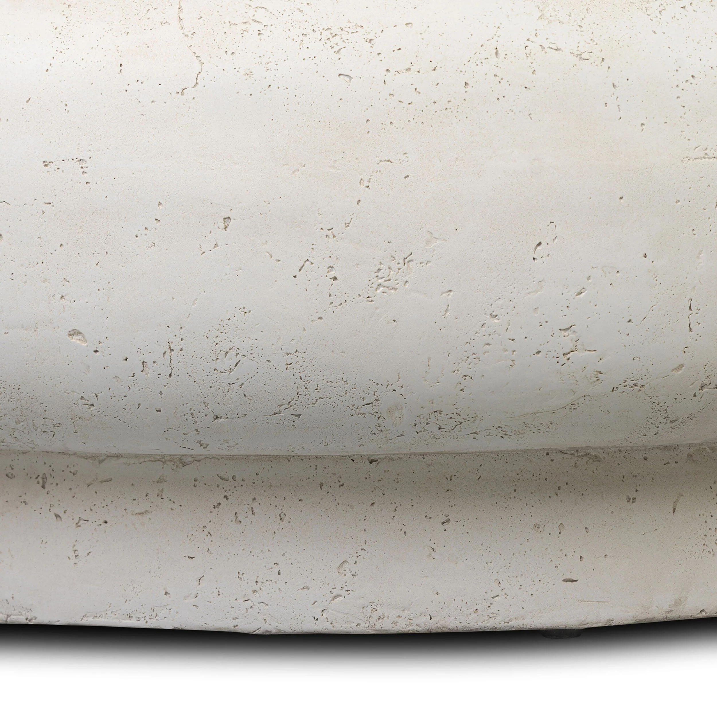 Imogene Round Outdoor Coffee Table, Aged White by Four Hands - Image 4