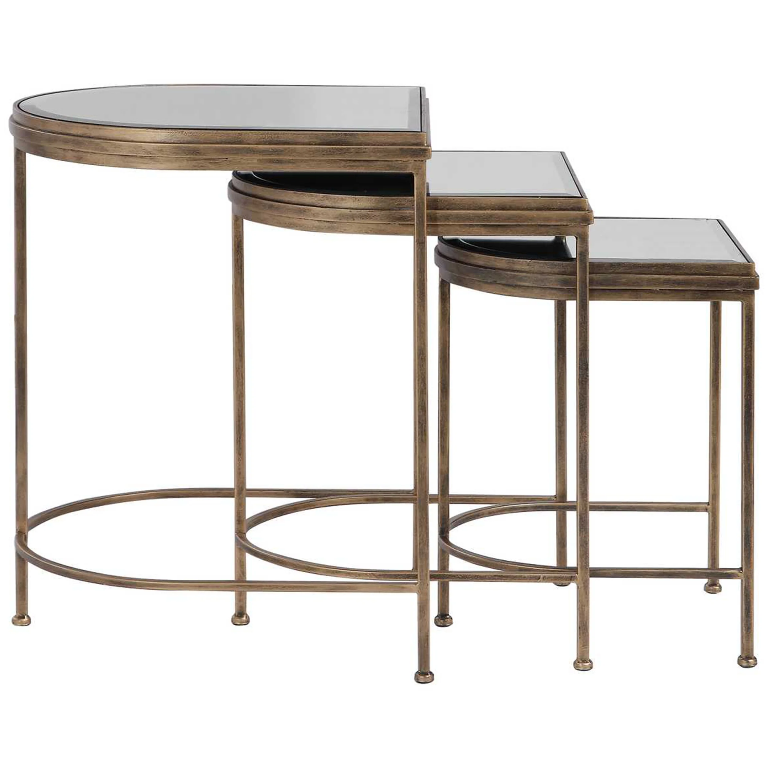 India Nesting Tables, Set of 2, Gold - Image 3