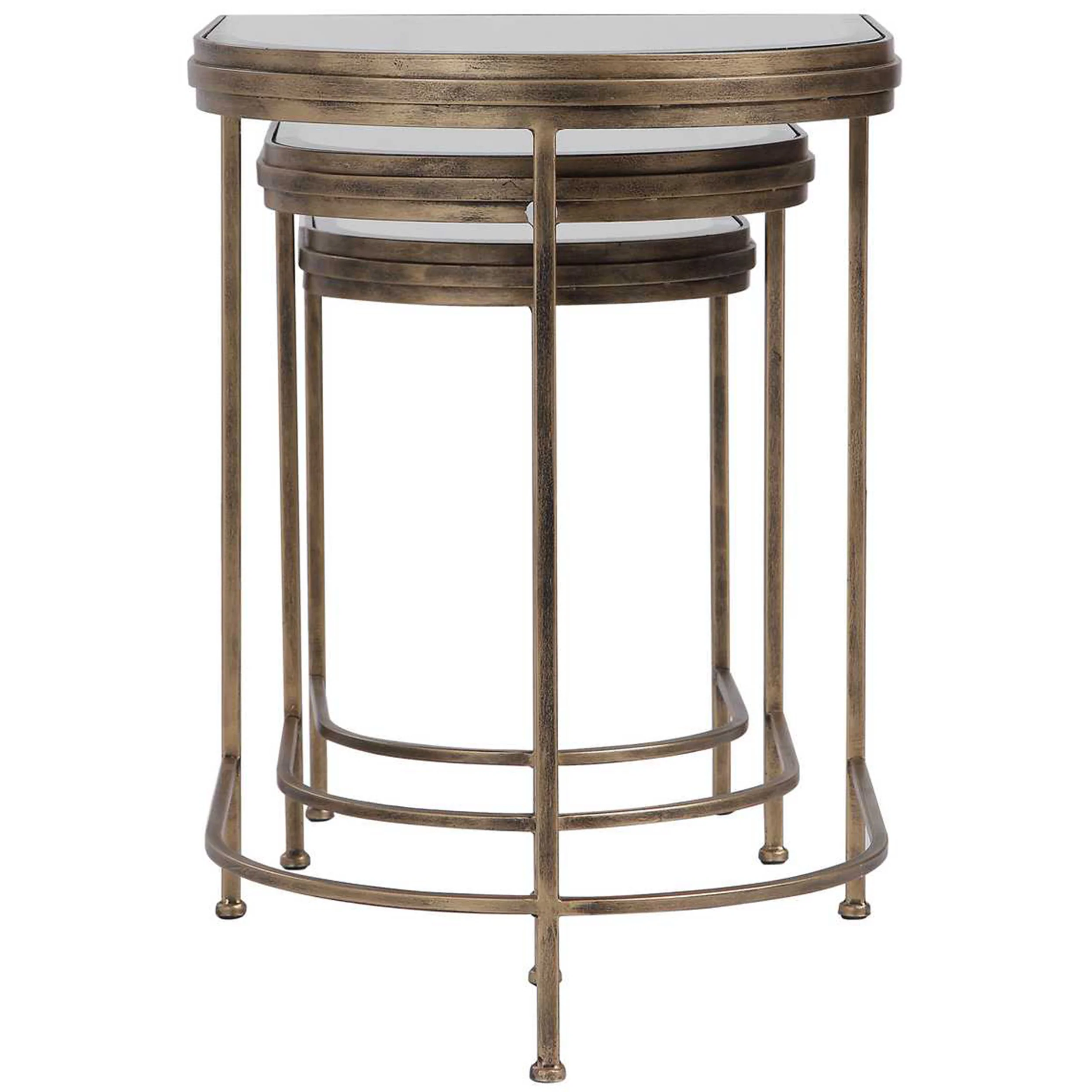 India Nesting Tables, Set of 2, Gold - Image 4