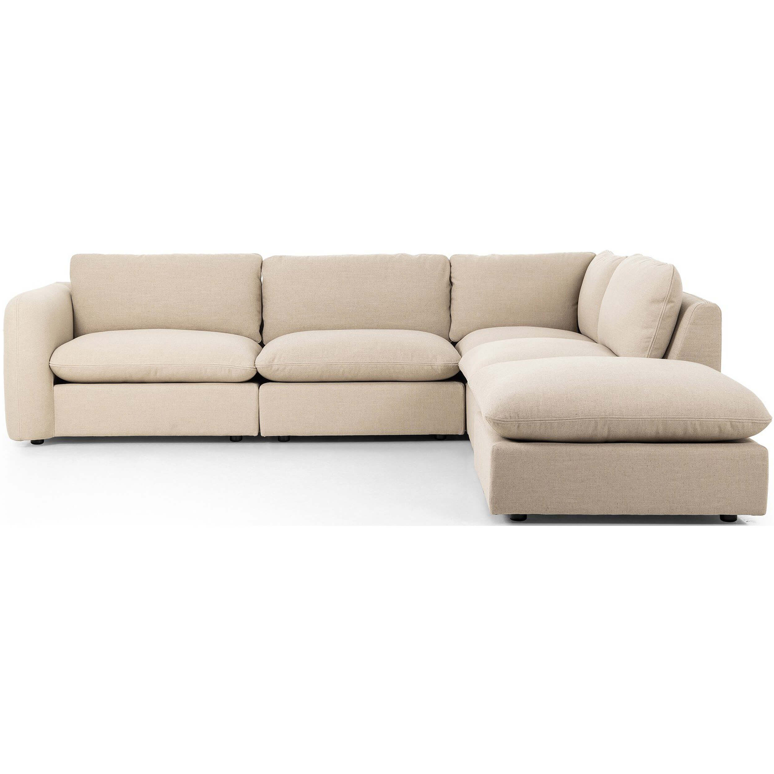 Ingel 4-Piece Sectional W/ Ottoman, Antwerp Taupe by Four Hands - Image 2